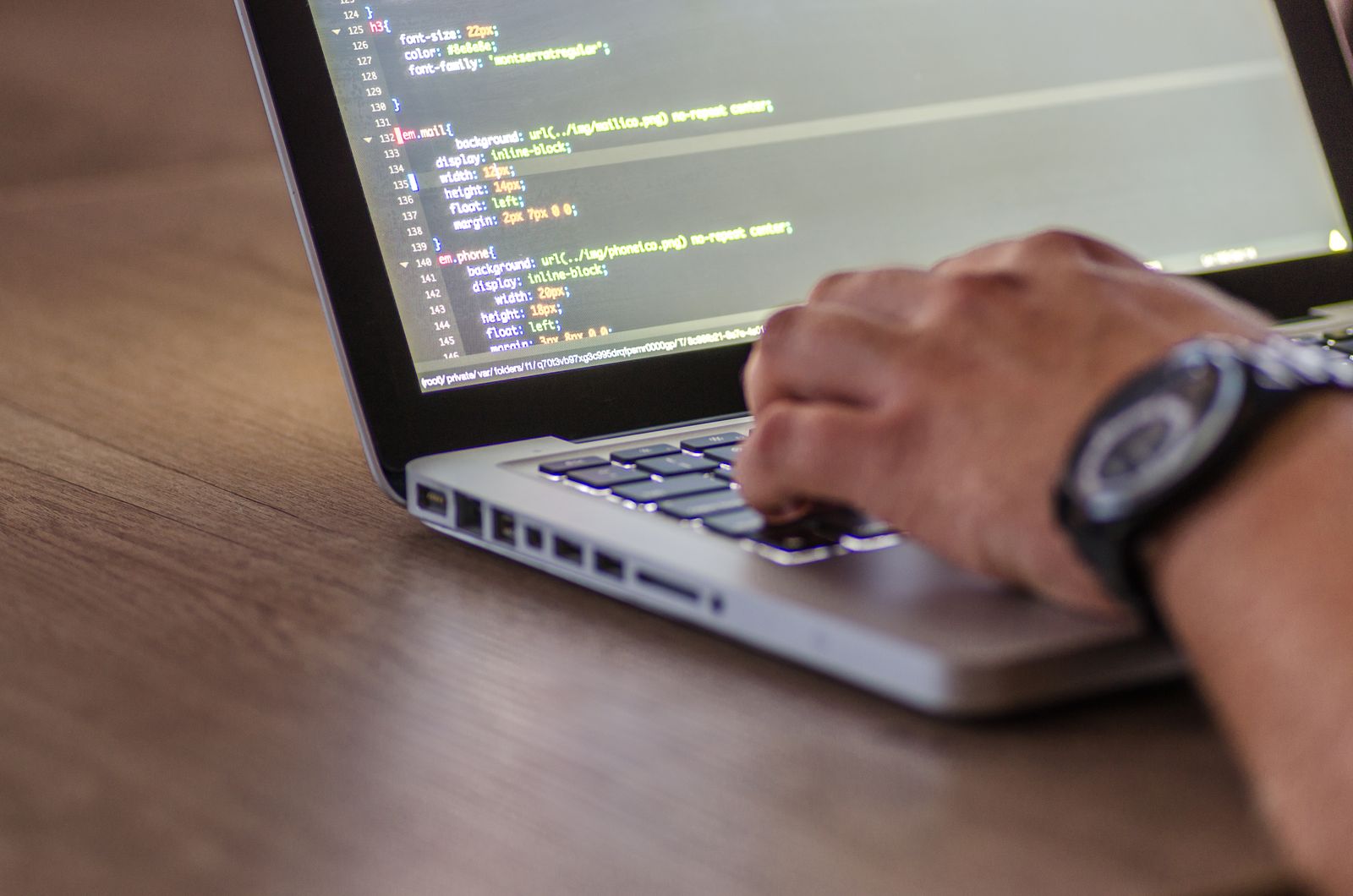 Software code on a development screen