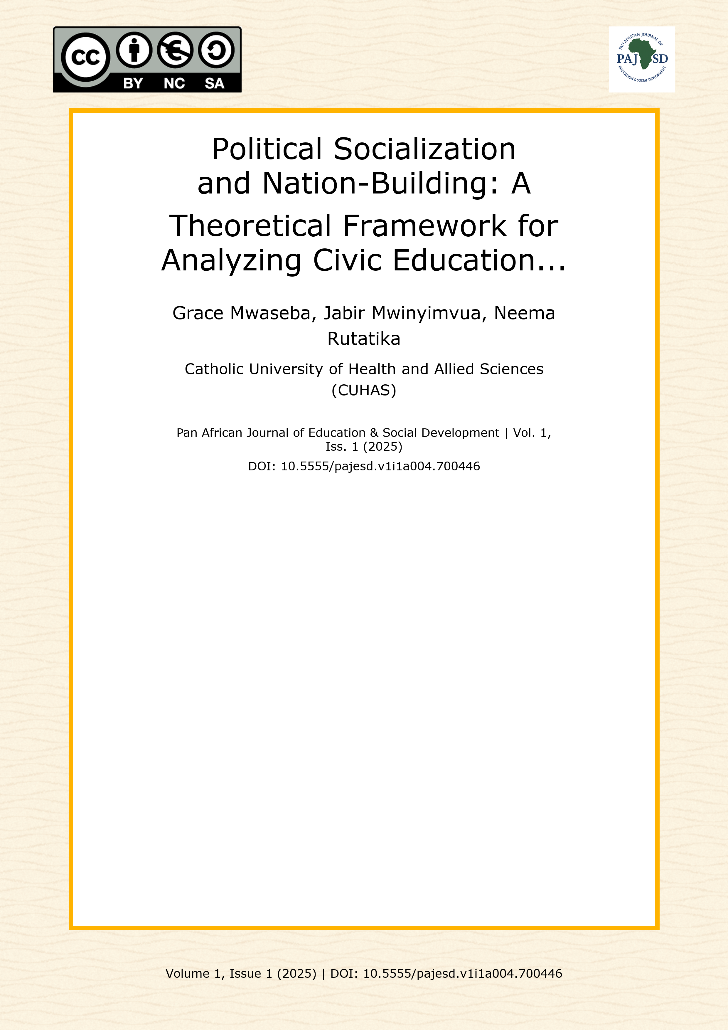 Cover image for: Political Socialization and Nation-Building