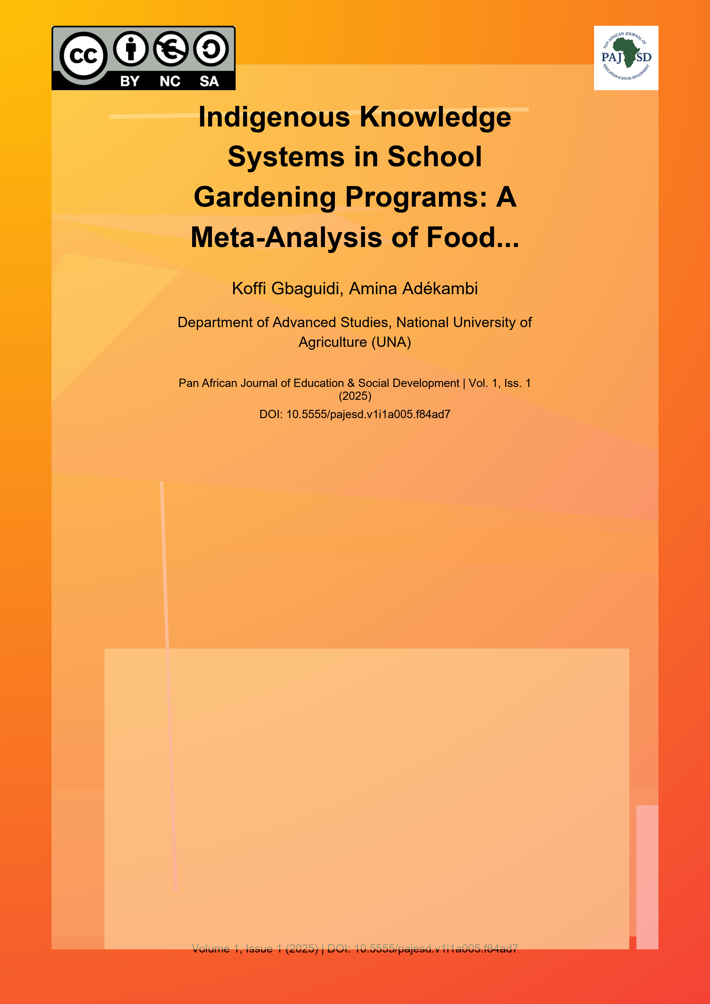 Cover image for: Indigenous Knowledge Systems in School Gardening Programs