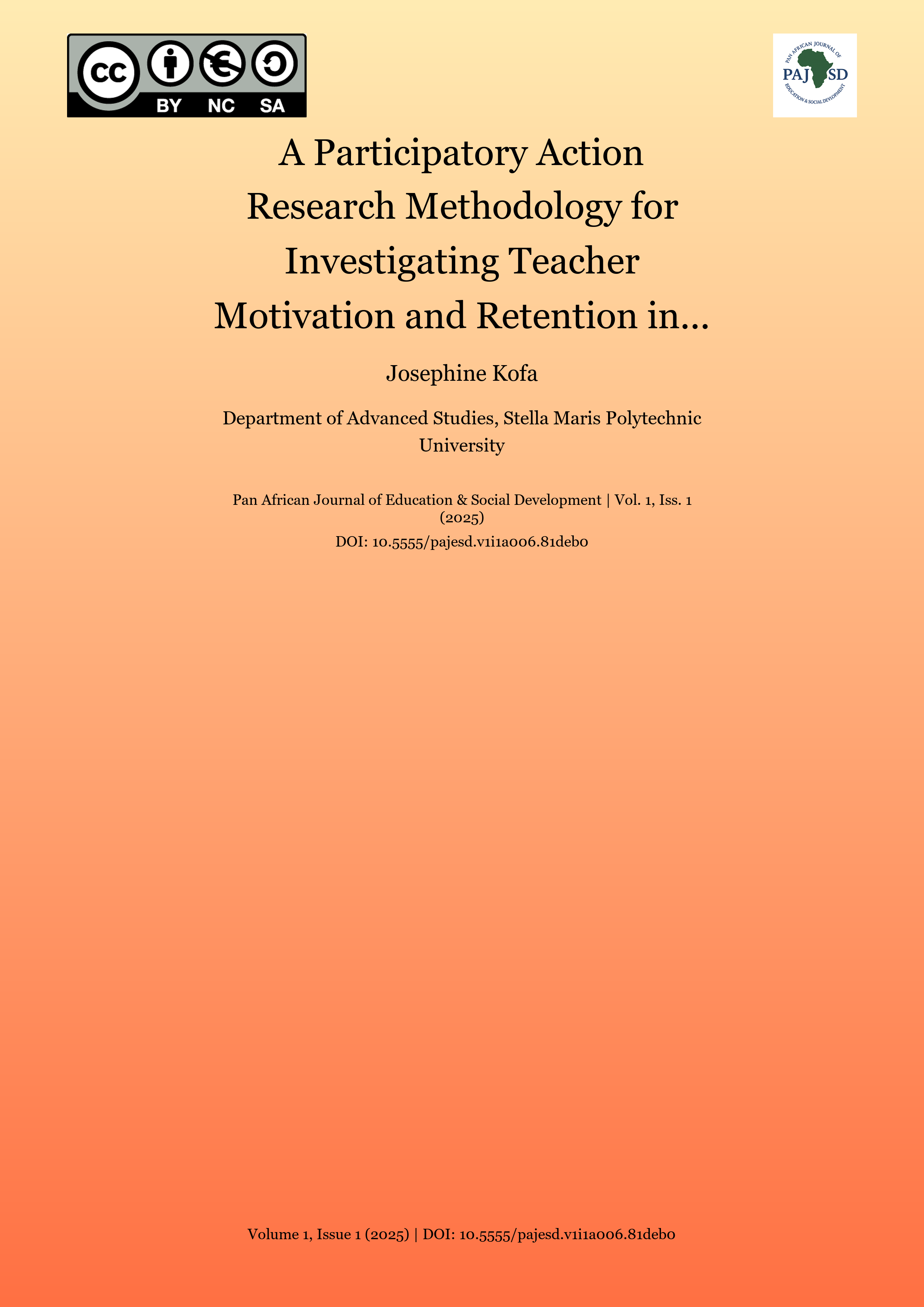 Cover image for: A Participatory Action Research Methodology for Investigatin
