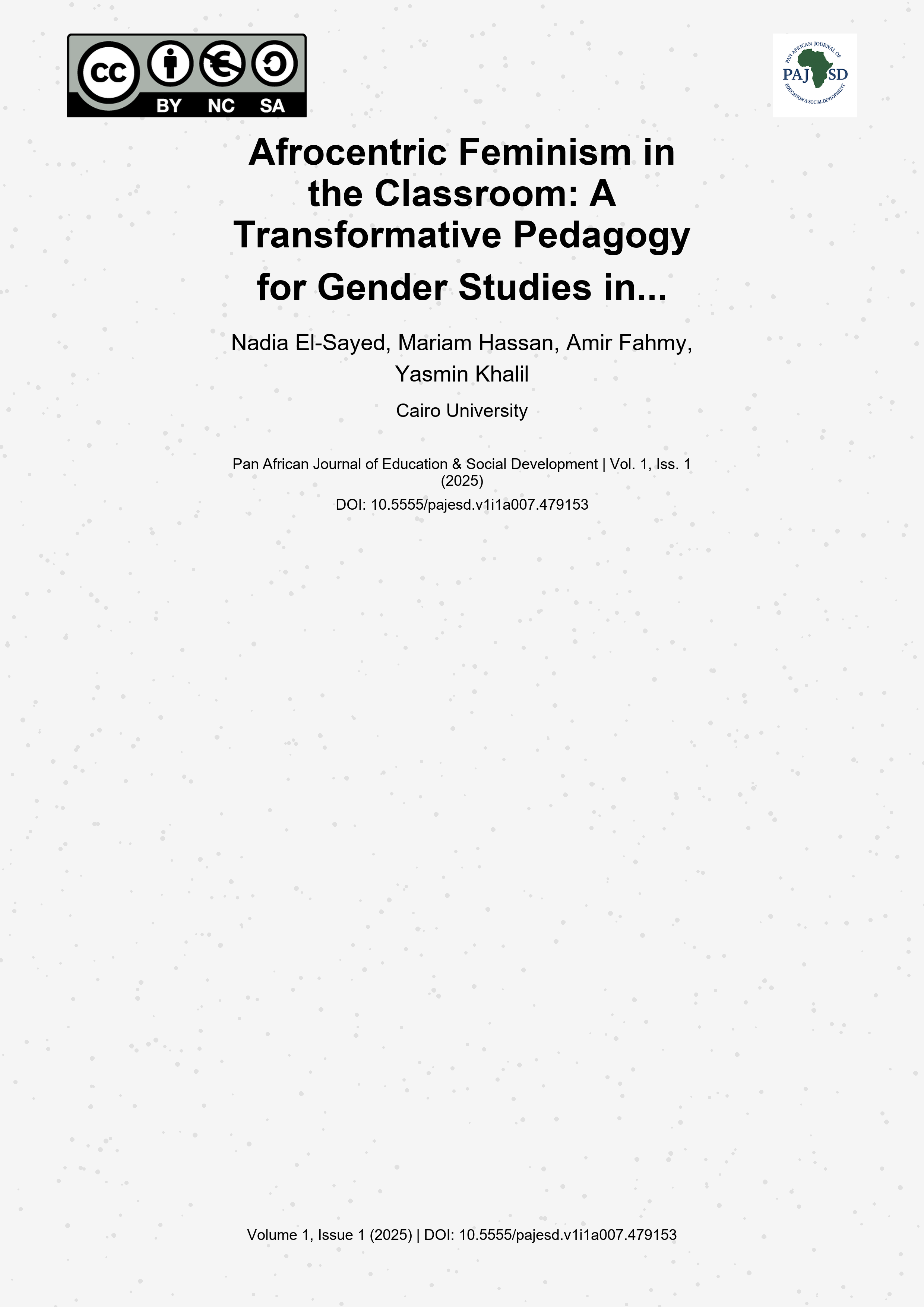 Cover image for: Afrocentric Feminism in the Classroom