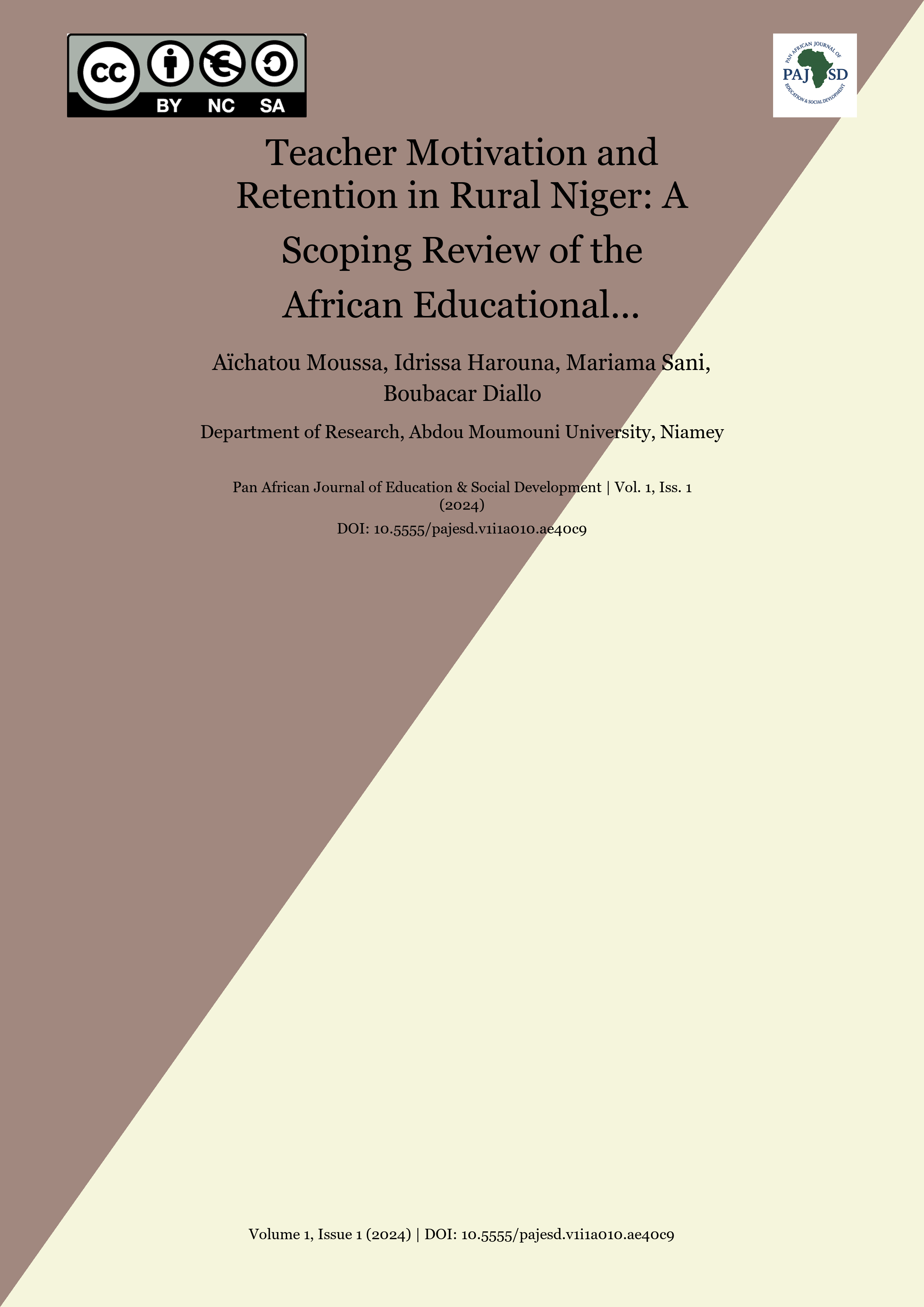 Cover image for: Teacher Motivation and Retention in Rural Niger