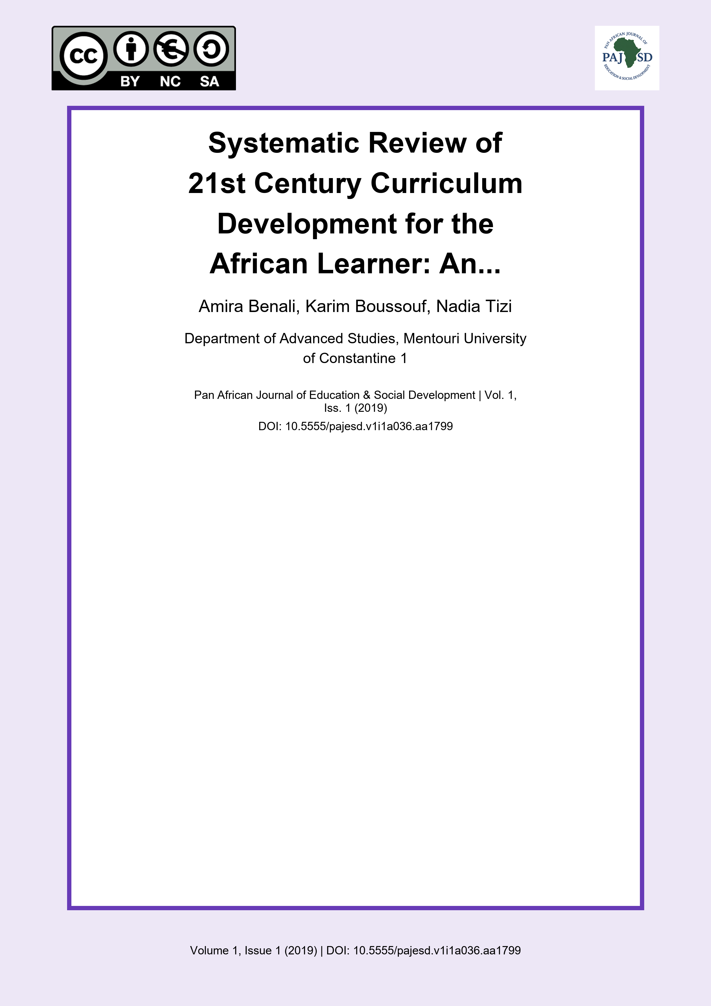 Cover image for: Systematic Review of 21st Century Curriculum Development for
