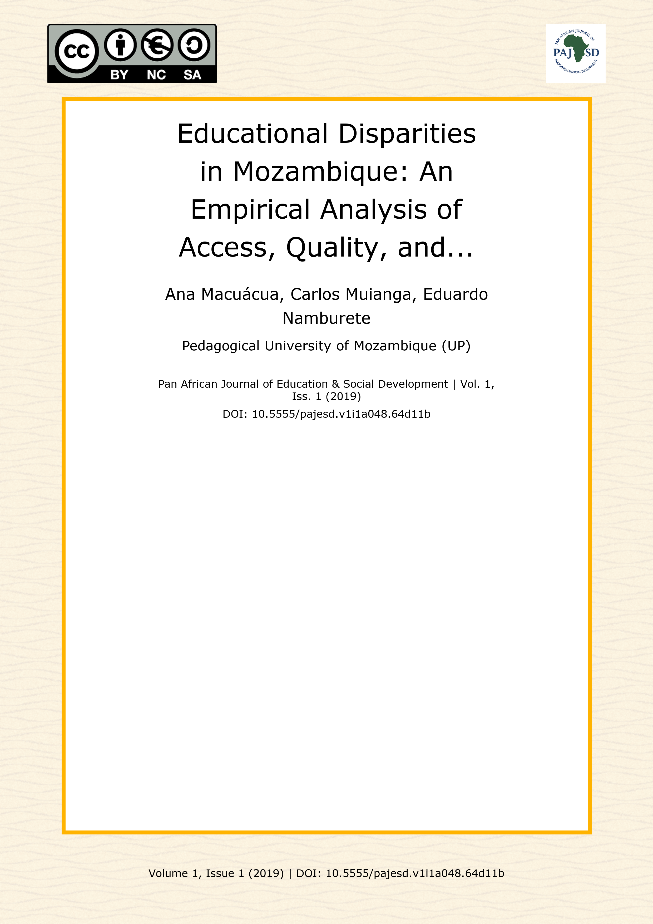 Cover image for: Educational Disparities in Mozambique