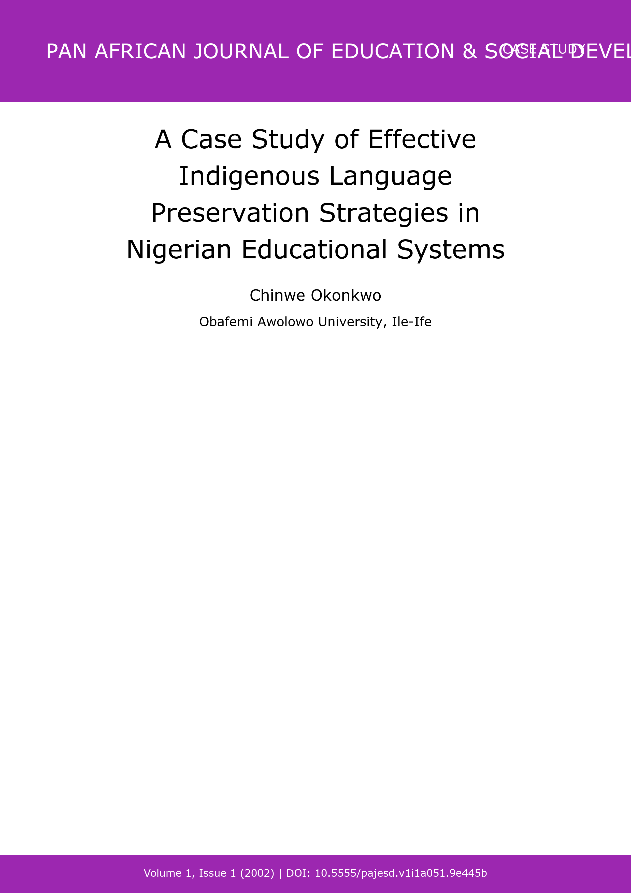 Cover image for: A Case Study of Effective Indigenous Language Preservation S