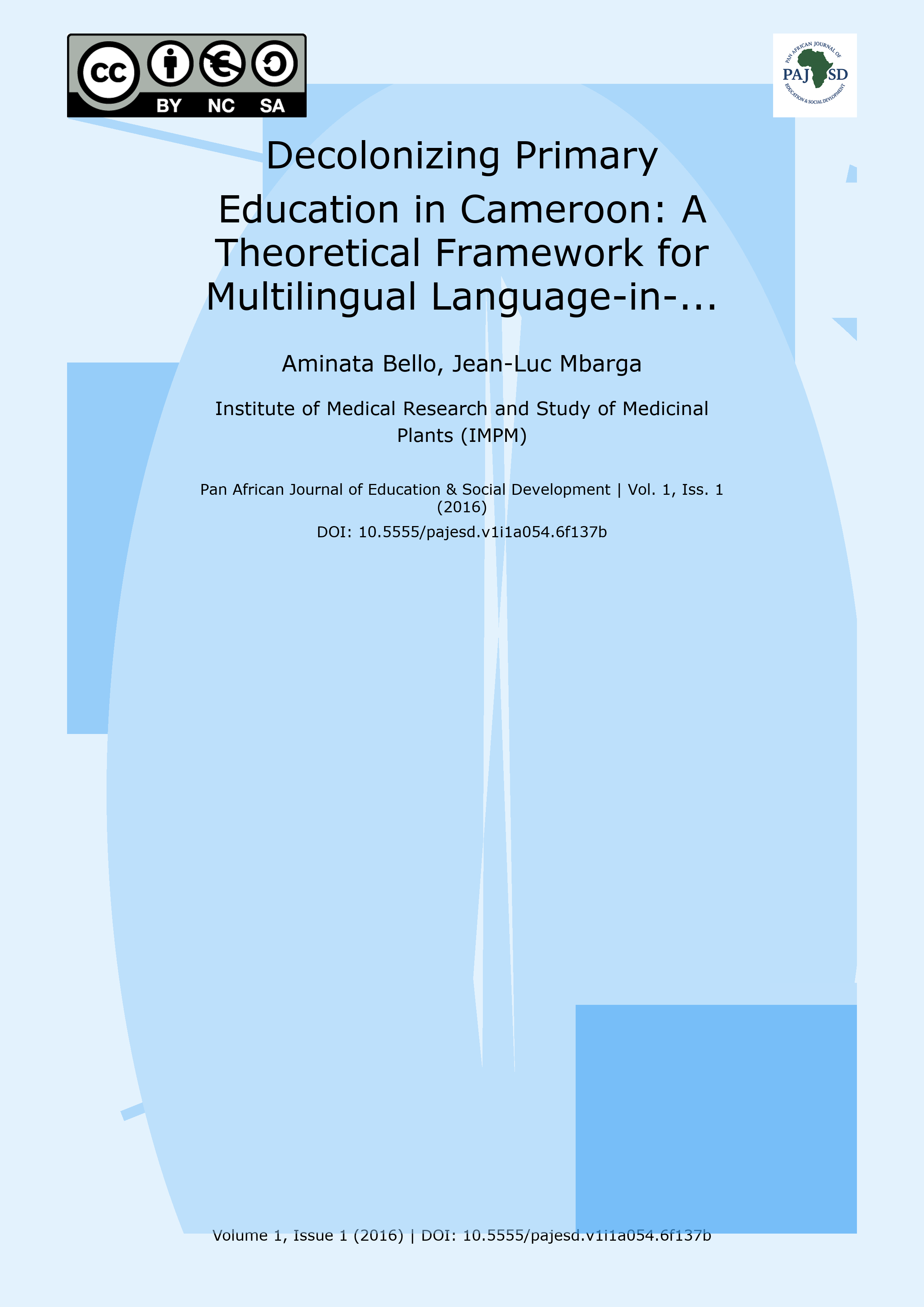 Cover image for: Decolonizing Primary Education in Cameroon