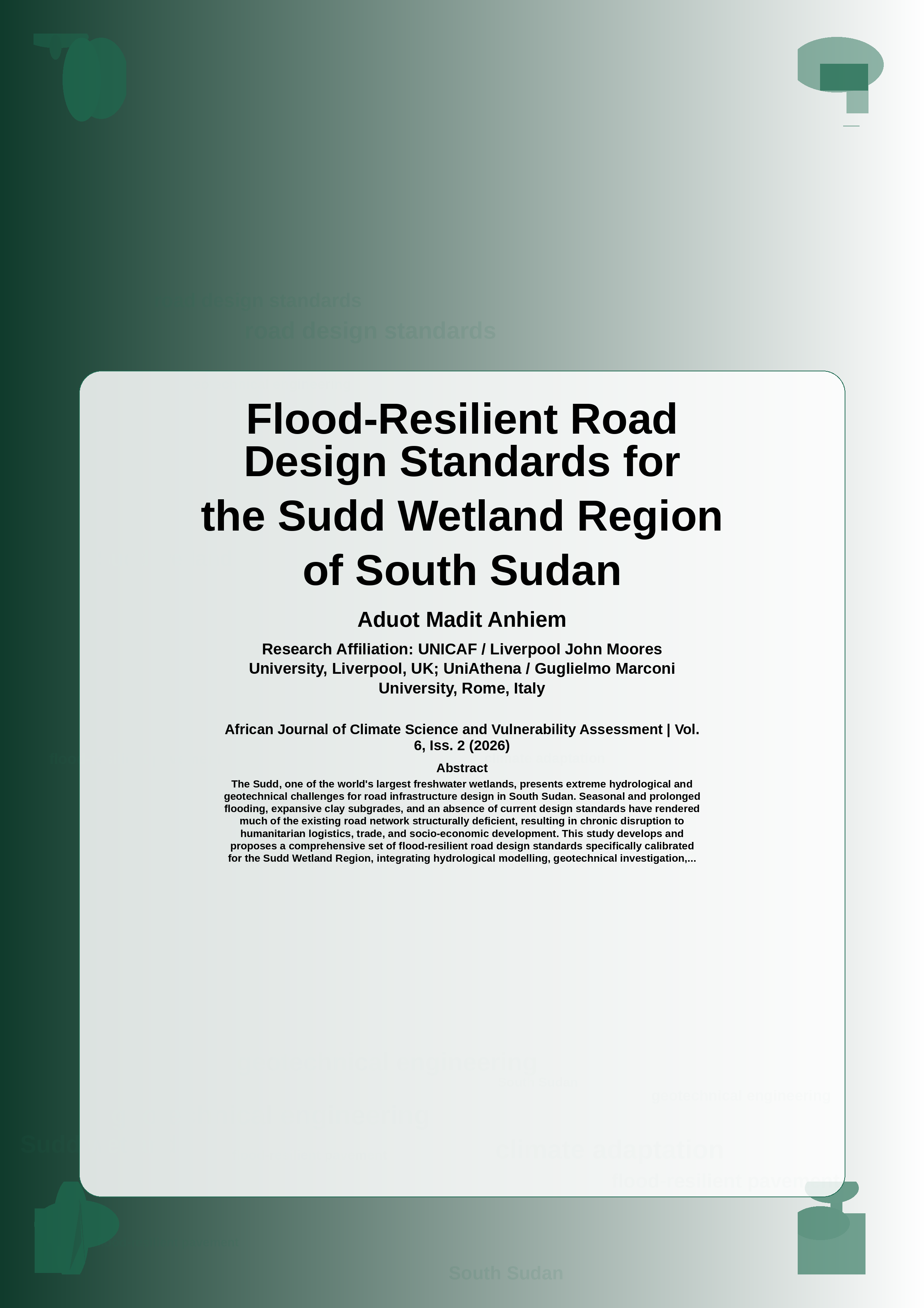 Cover image for: Flood-Resilient Road Design Standards for the Sudd Wetland Region of South Sudan