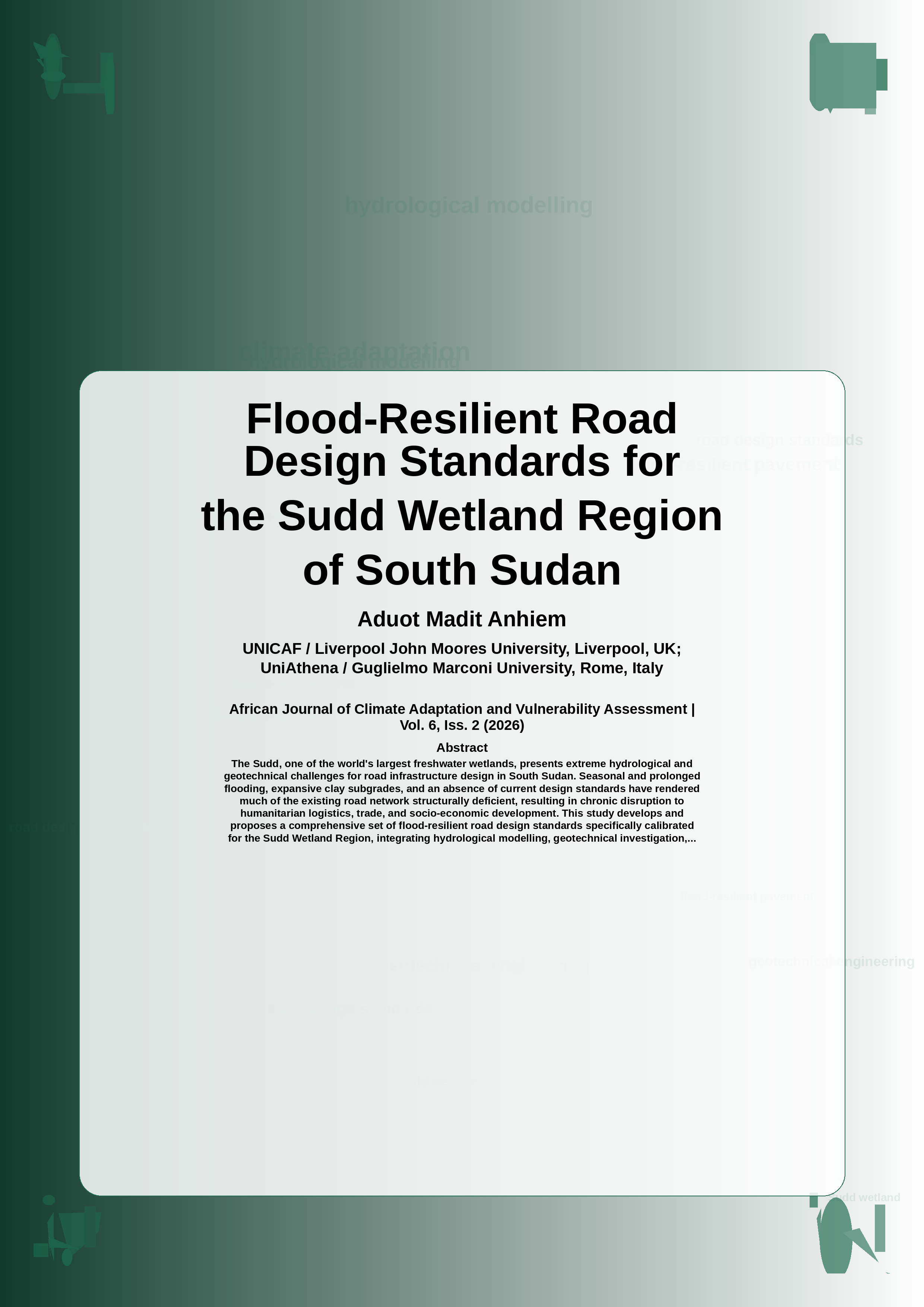 Cover image for: Flood-Resilient Road Design Standards for the Sudd Wetland Region of South Sudan