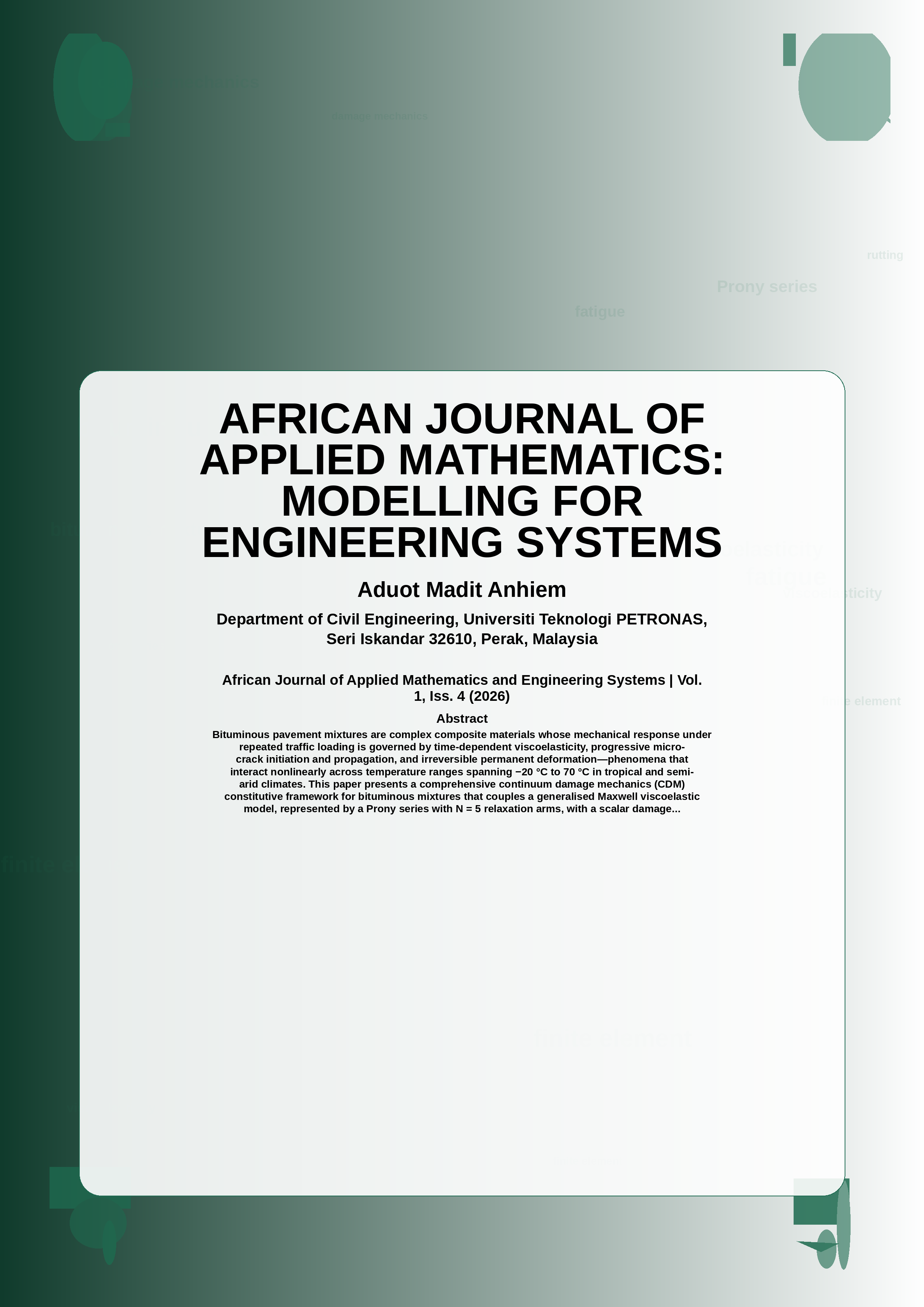 Cover image for: Damage Mechanics Constitutive Modelling of Bituminous Mixtures Under Complex Loading