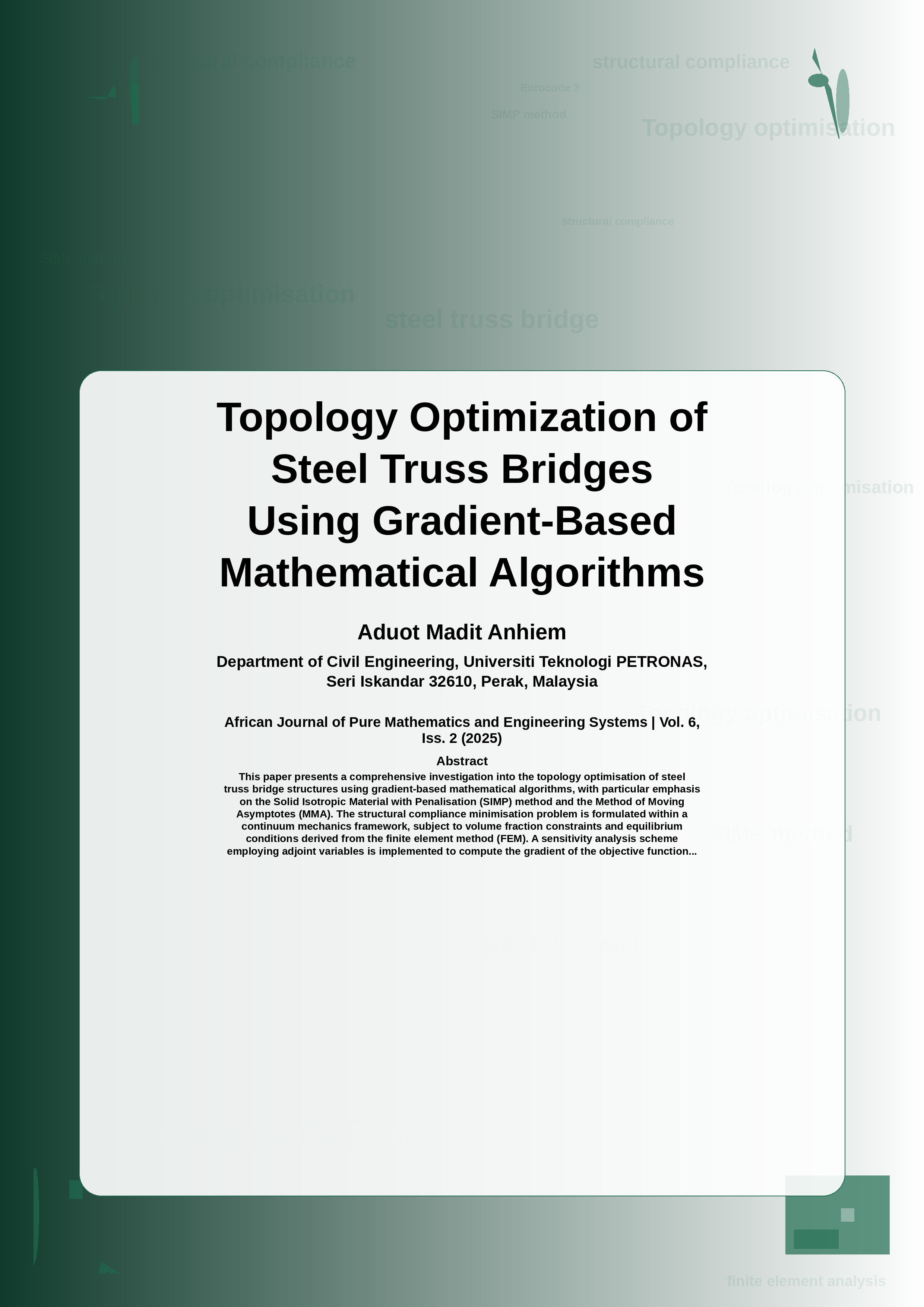 Cover image for: Topology Optimization of Steel Truss Bridges Using Gradient-Based Mathematical Algorithms