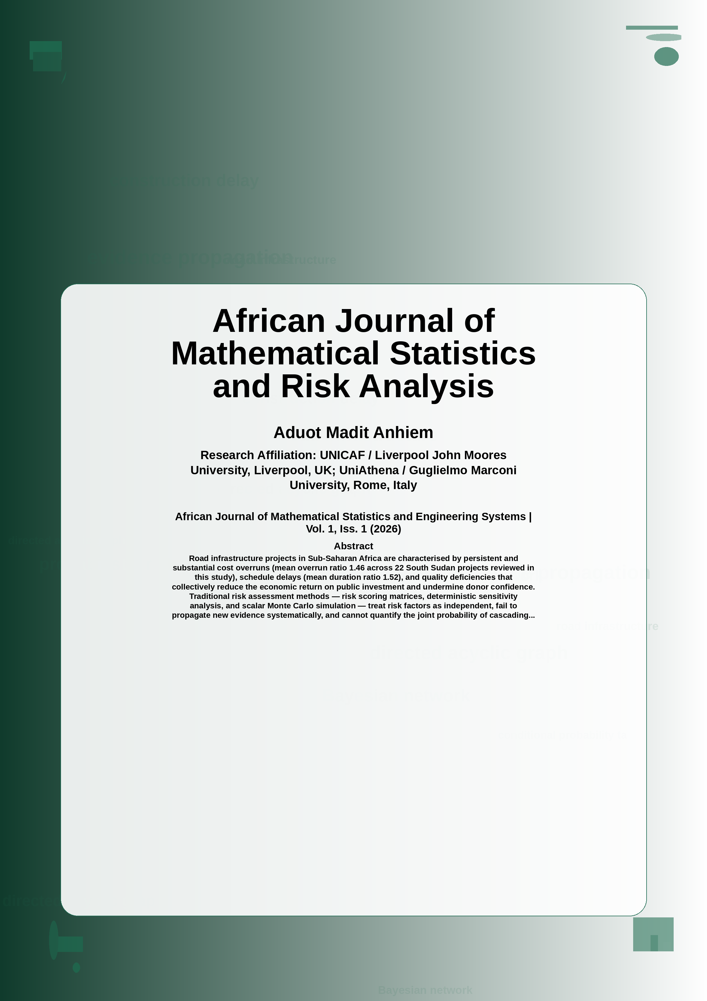 Cover image for: Bayesian Network Models for Risk Assessment in Road Infrastructure Projects