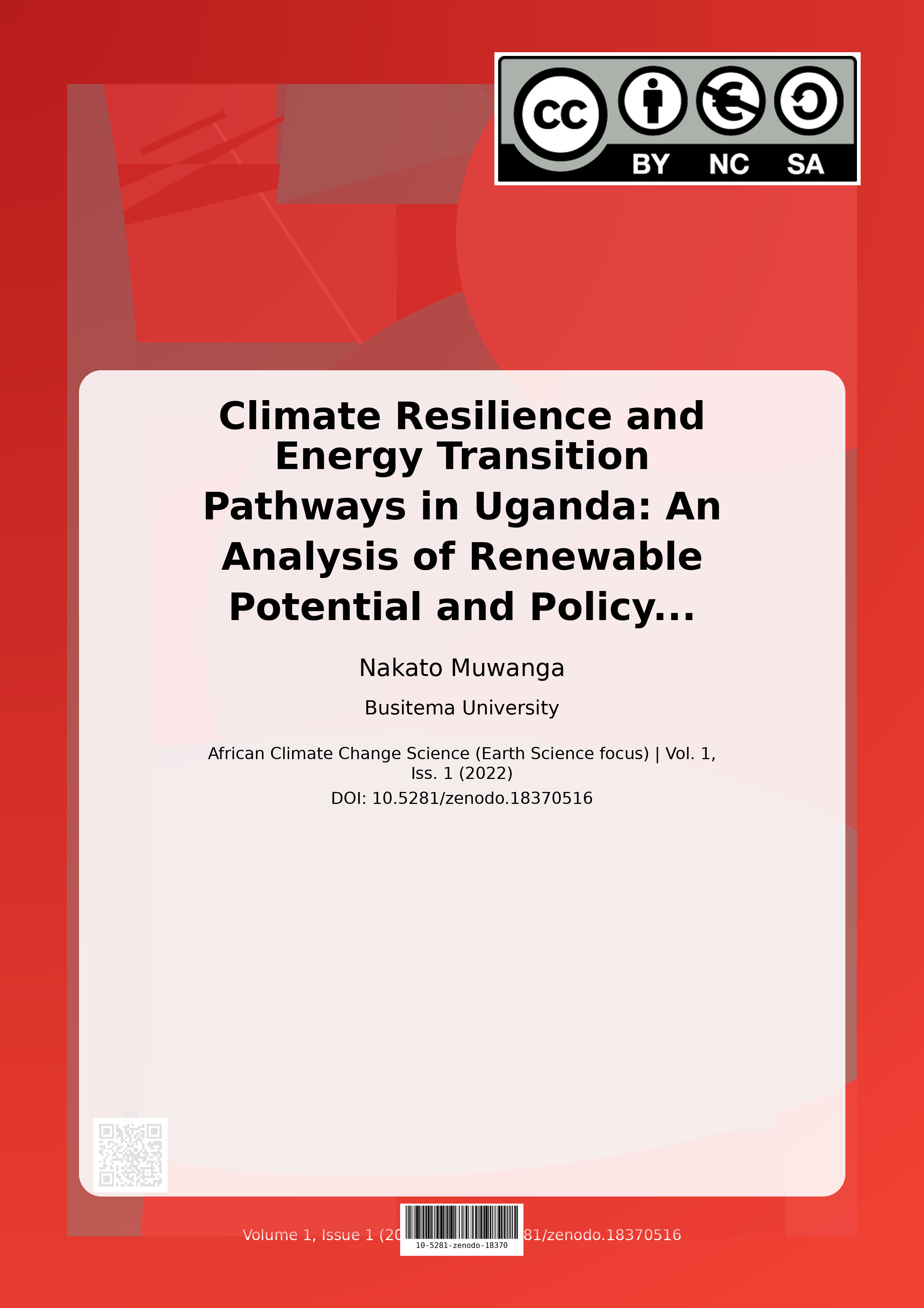 Cover image for: Climate Resilience and Energy Transition Pathways in Uganda