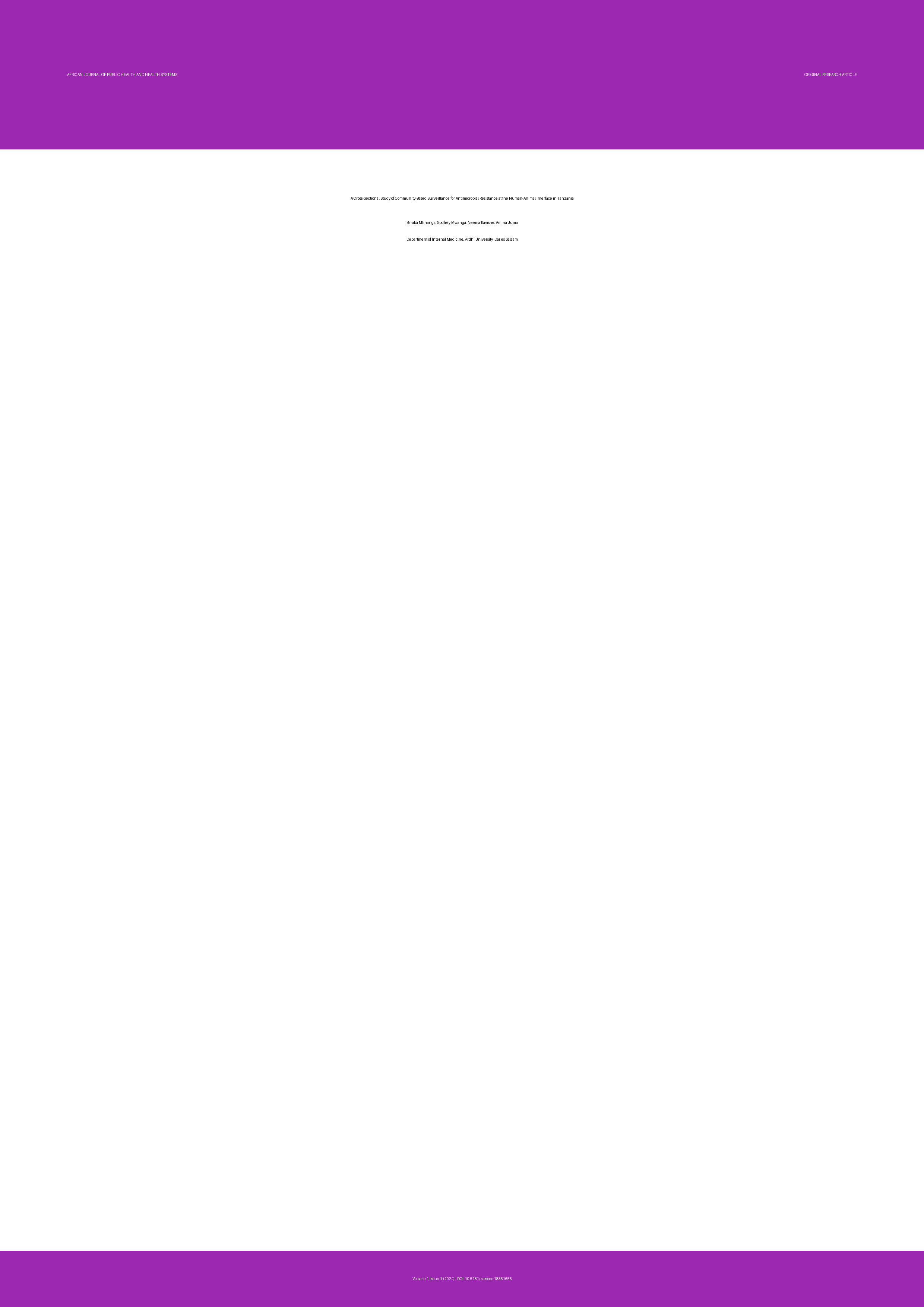 Cover image for: A Cross-Sectional Study of Community-Based Surveillance for 