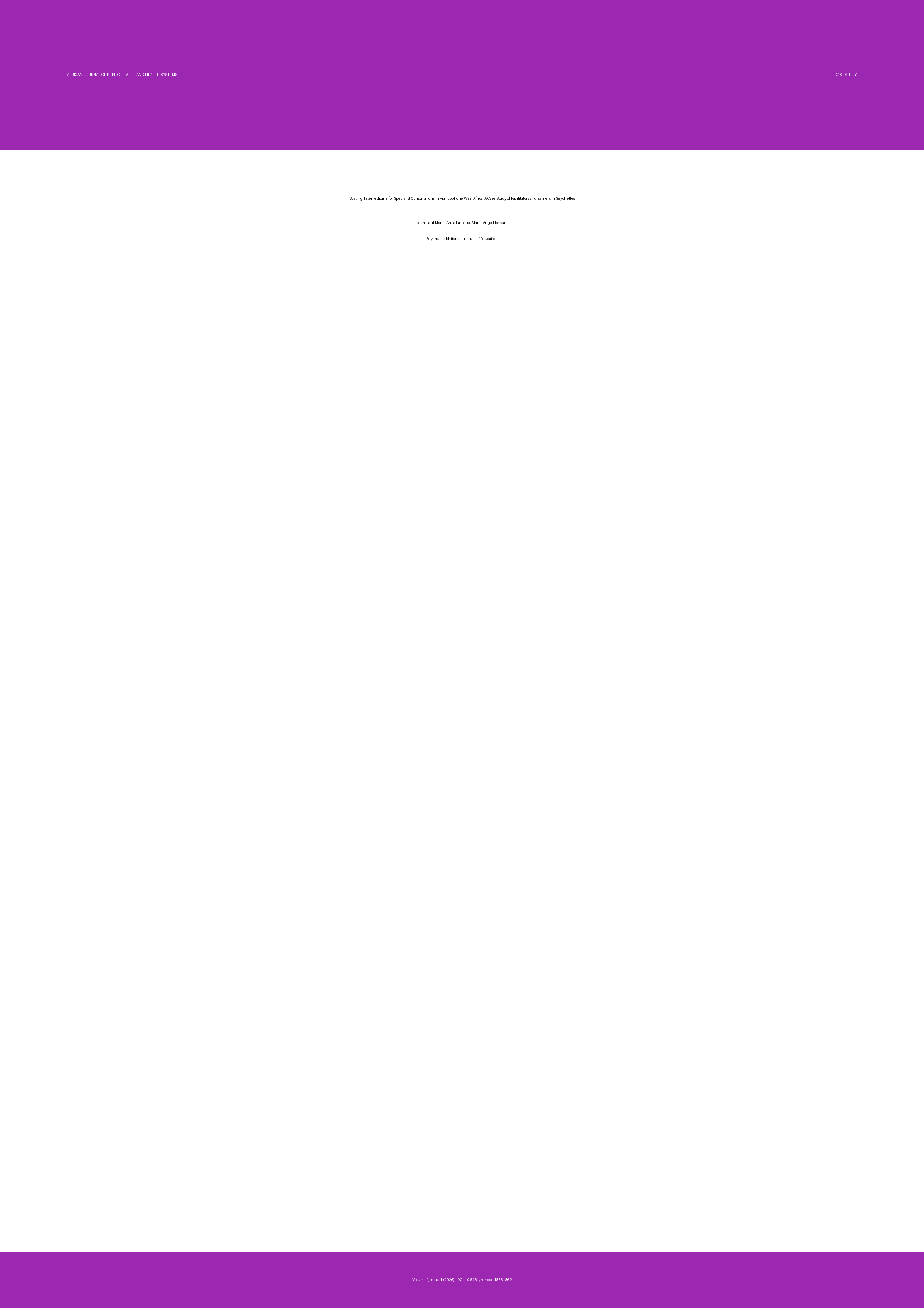 Cover image for: Scaling Telemedicine for Specialist Consultations in Francop