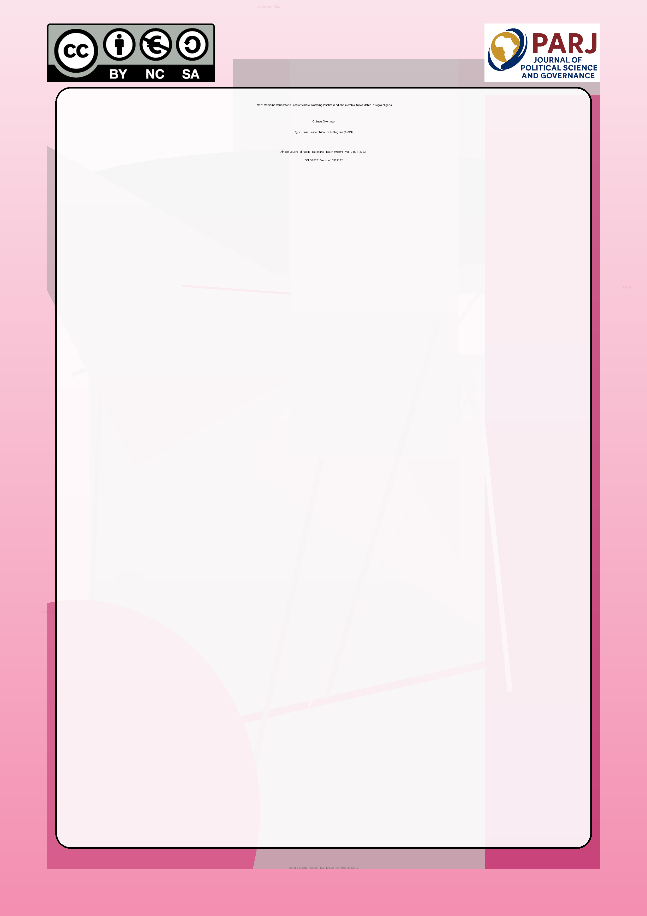 Cover image for: Patent Medicine Vendors and Paediatric Care