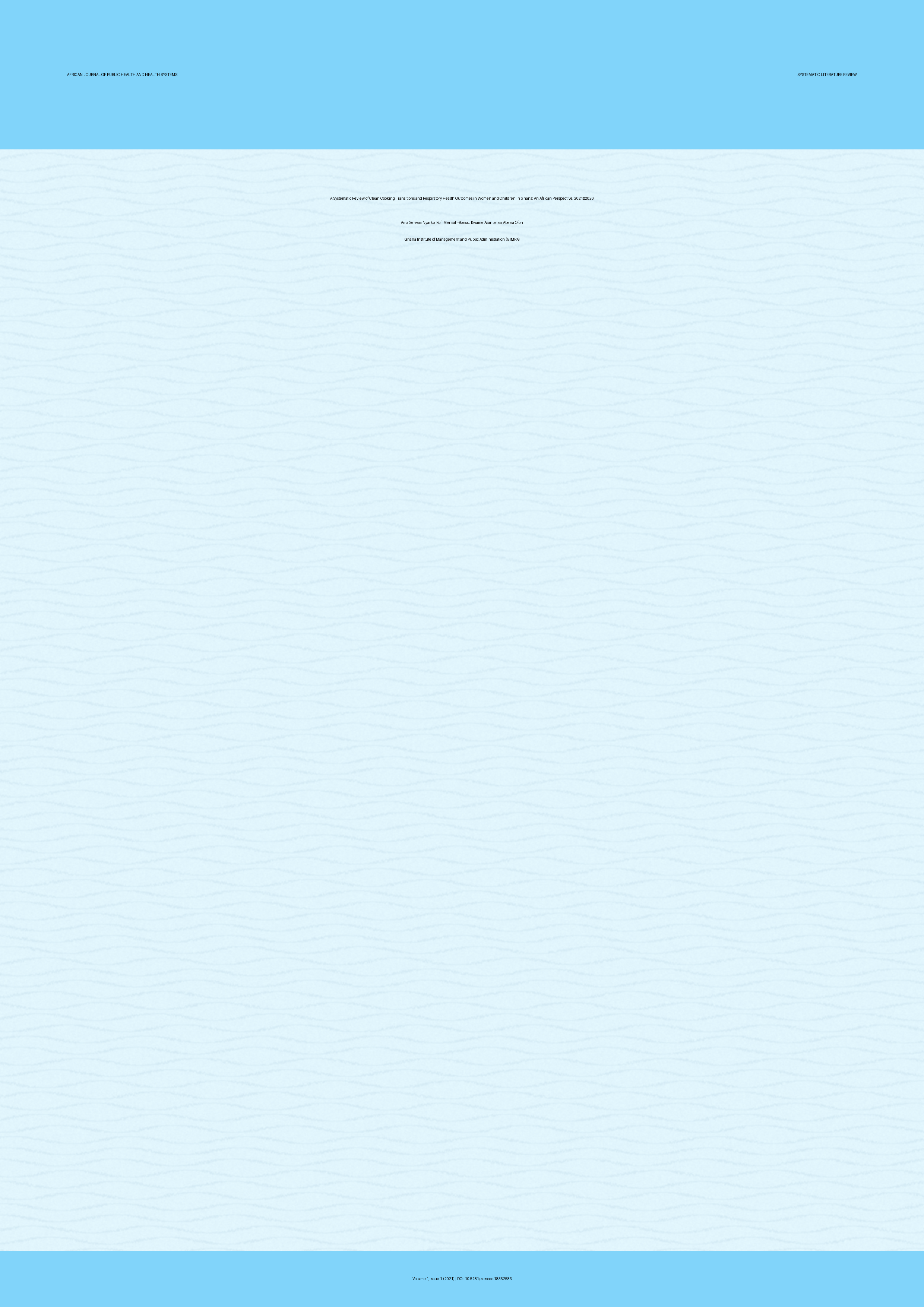 Cover image for: A Systematic Review of Clean Cooking Transitions and Respira