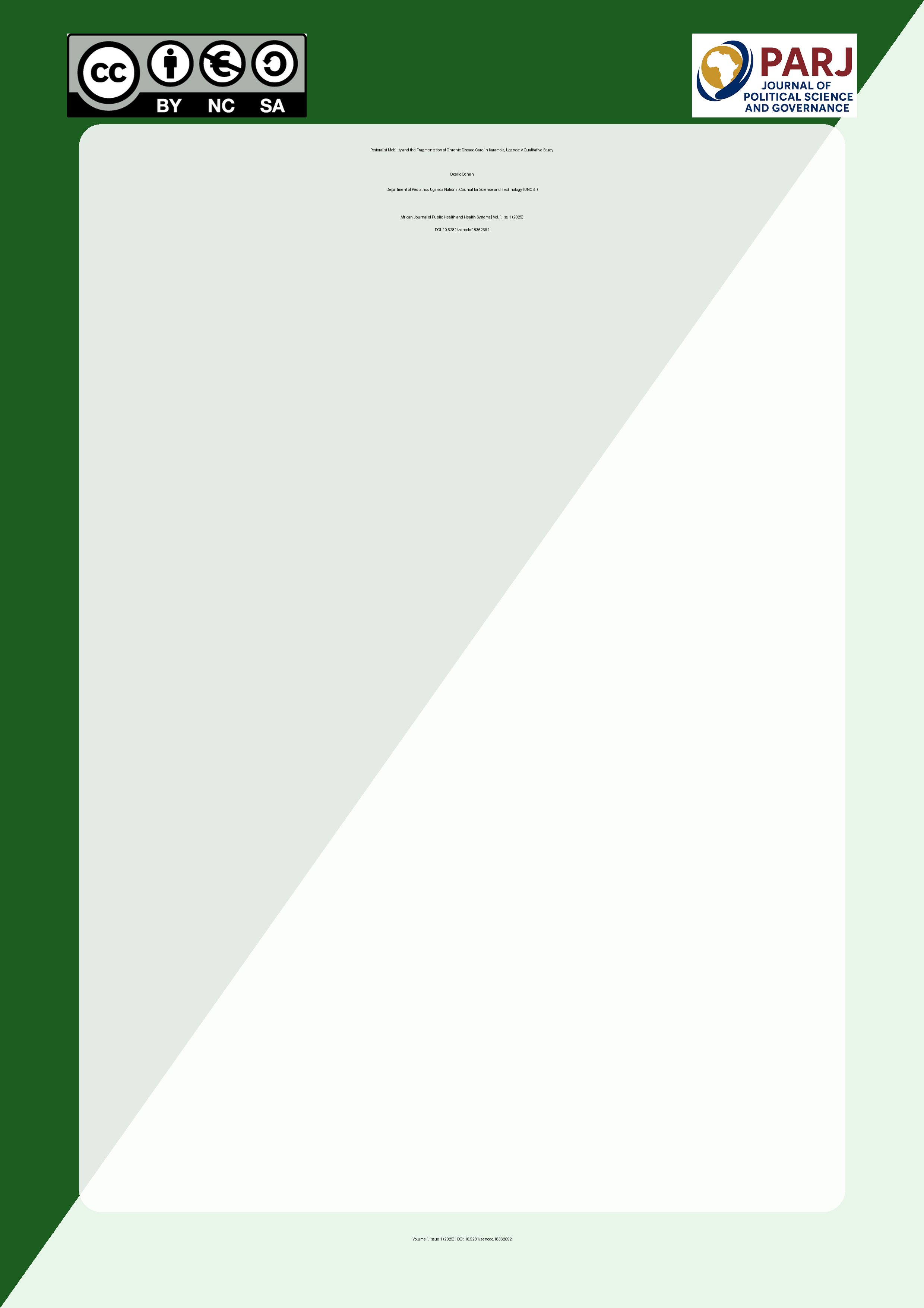 Cover image for: Pastoralist Mobility and the Fragmentation of Chronic Diseas