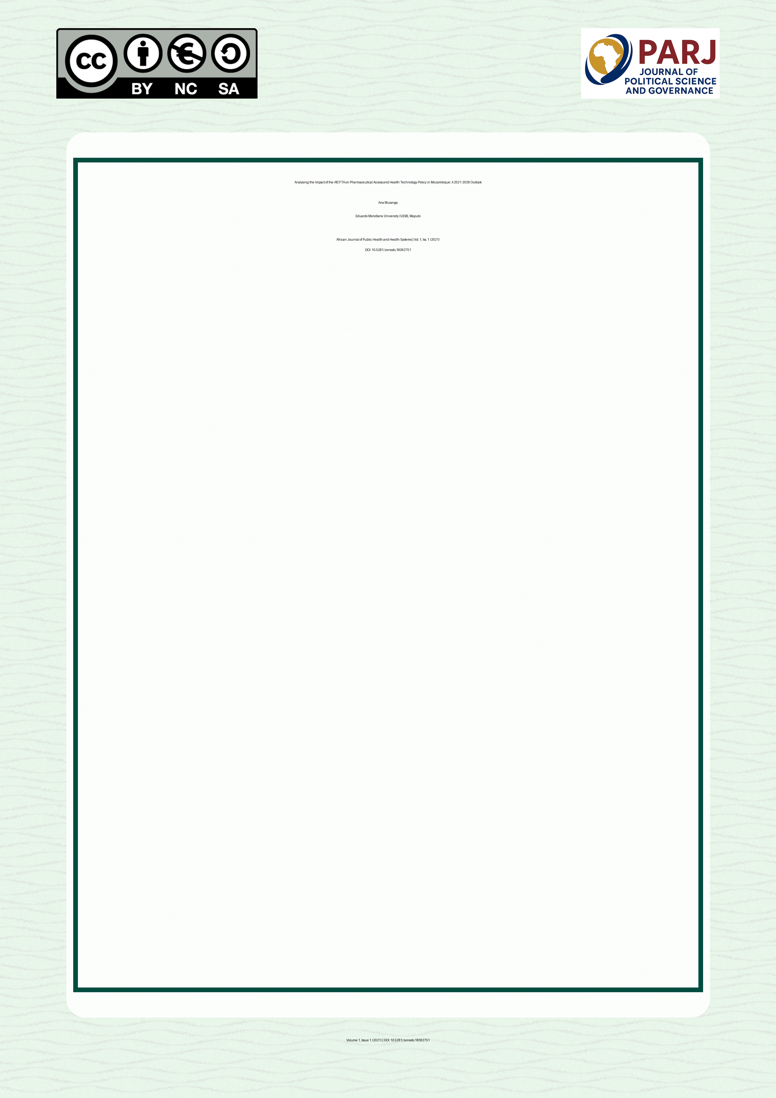 Cover image for: Analysing the Impact of the AfCFTA on Pharmaceutical Access 