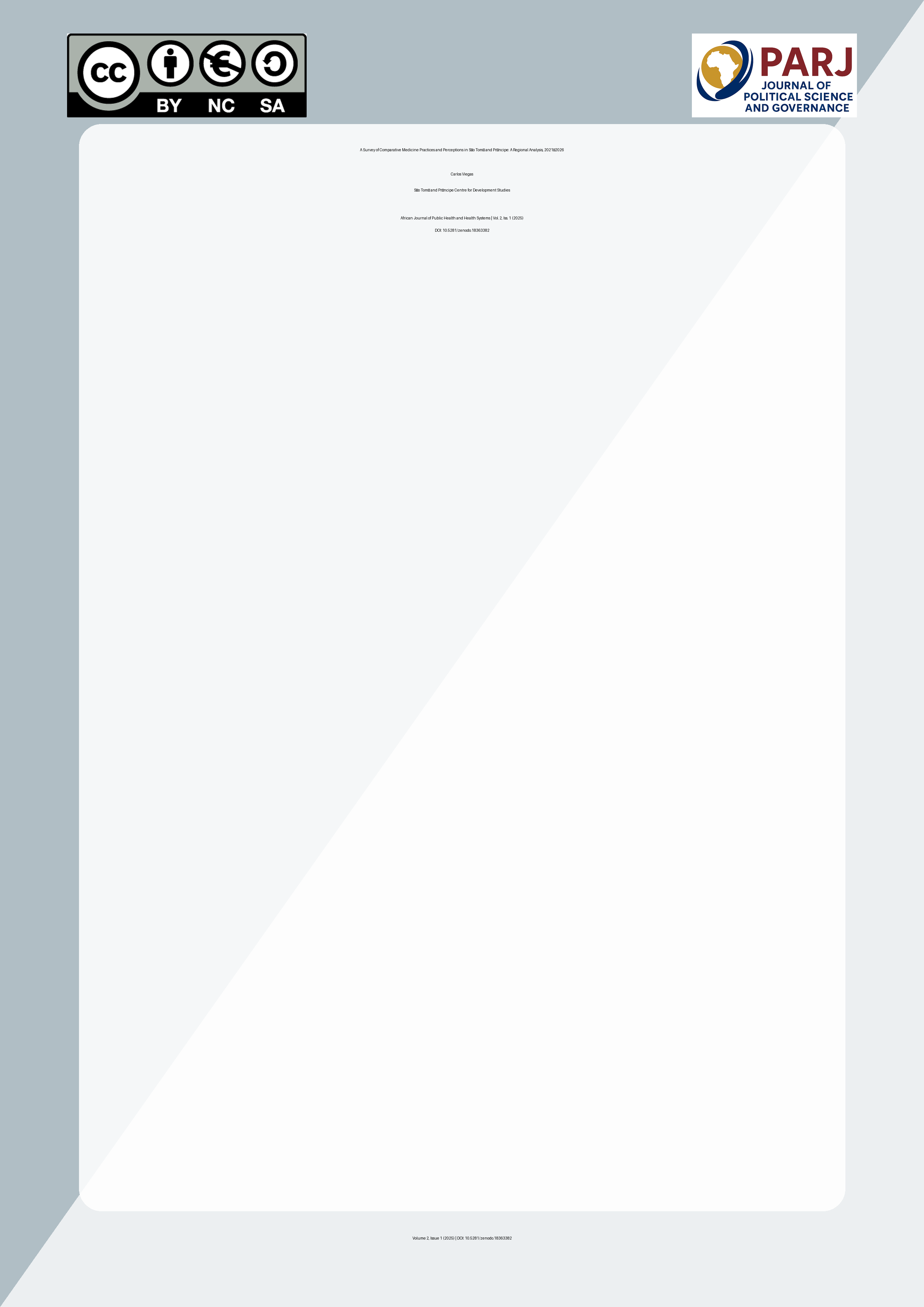 Cover image for: A Survey of Comparative Medicine Practices and Perceptions i