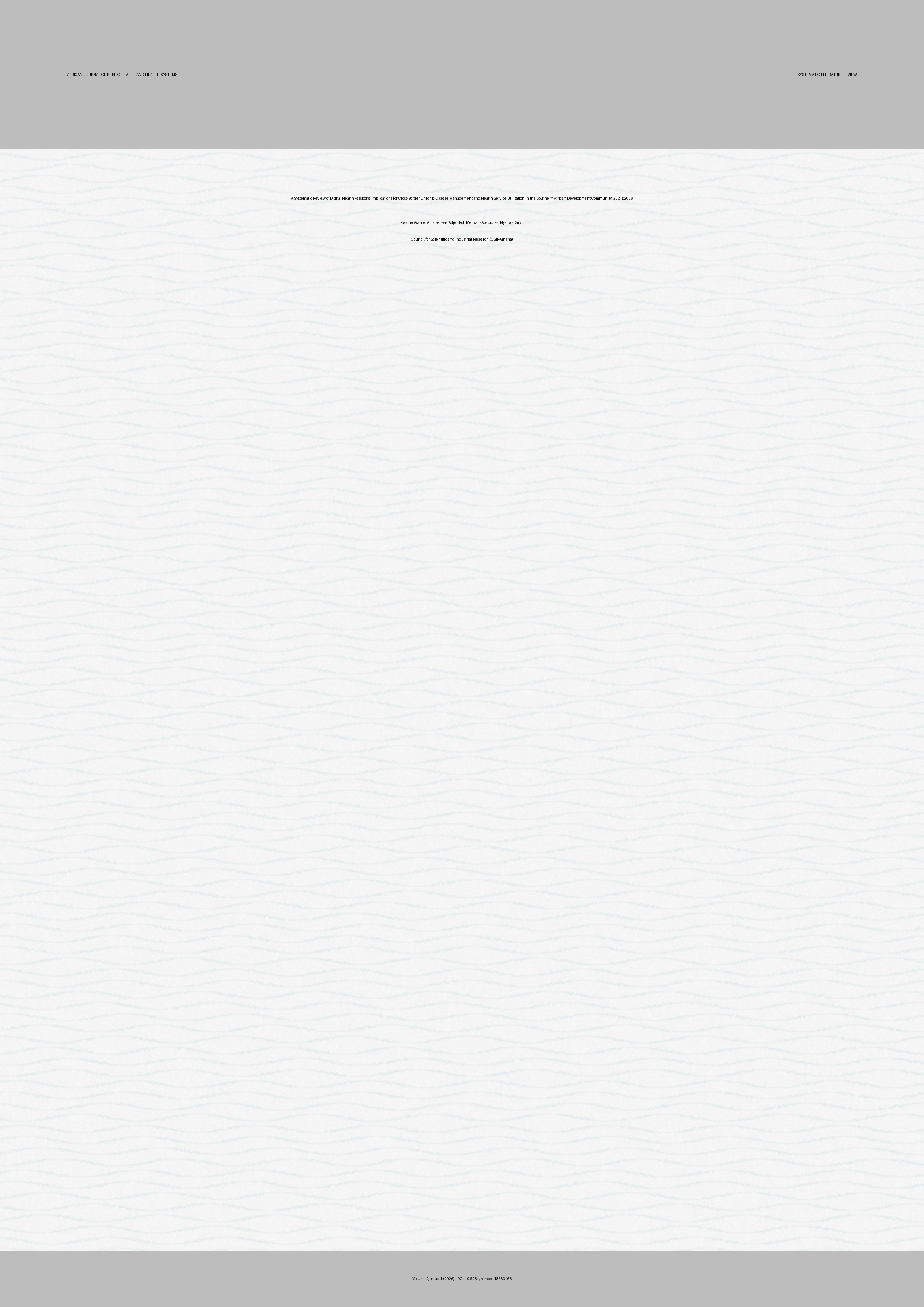 Cover image for: A Systematic Review of Digital Health Passports