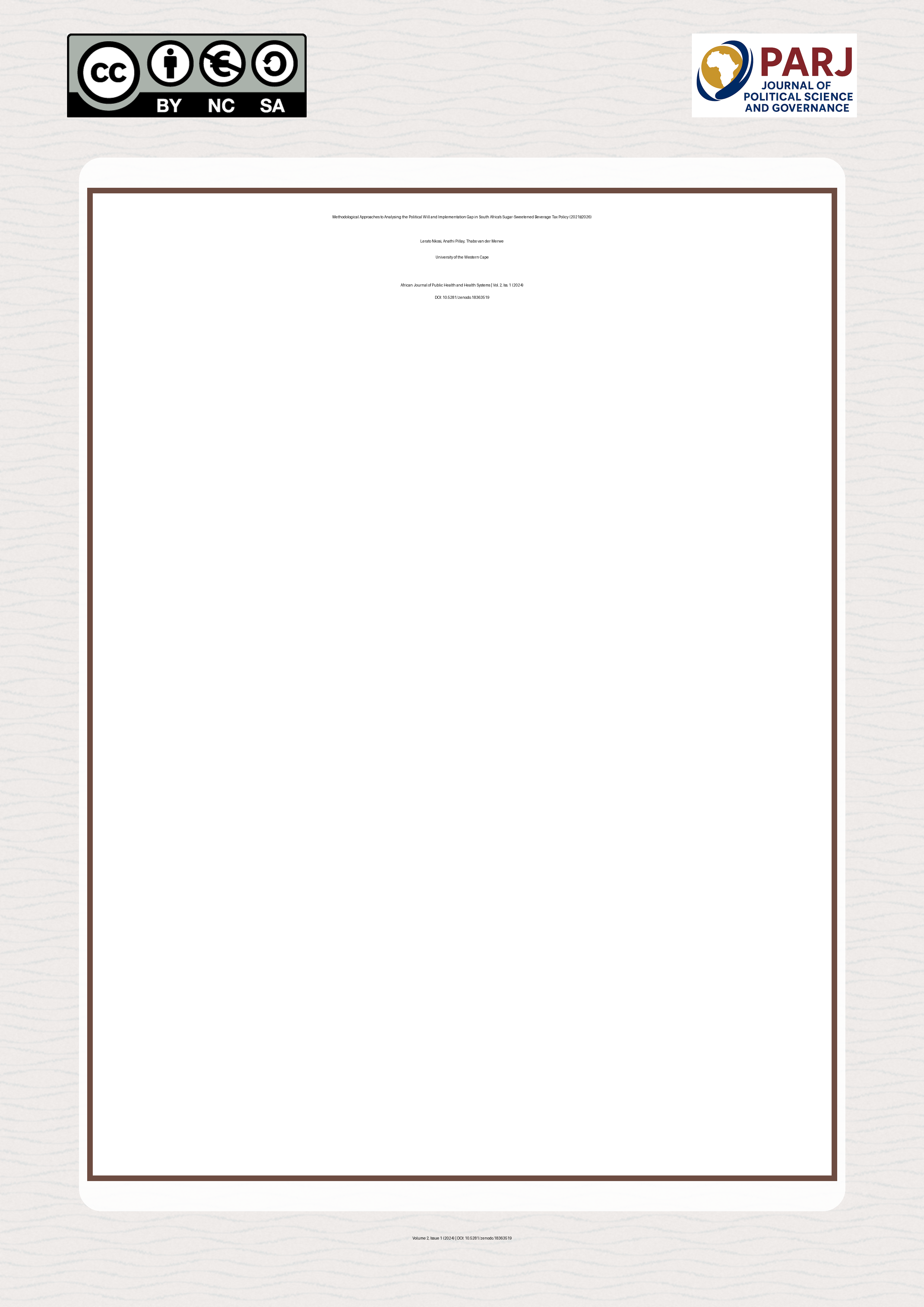 Cover image for: Methodological Approaches to Analysing the Political Will an