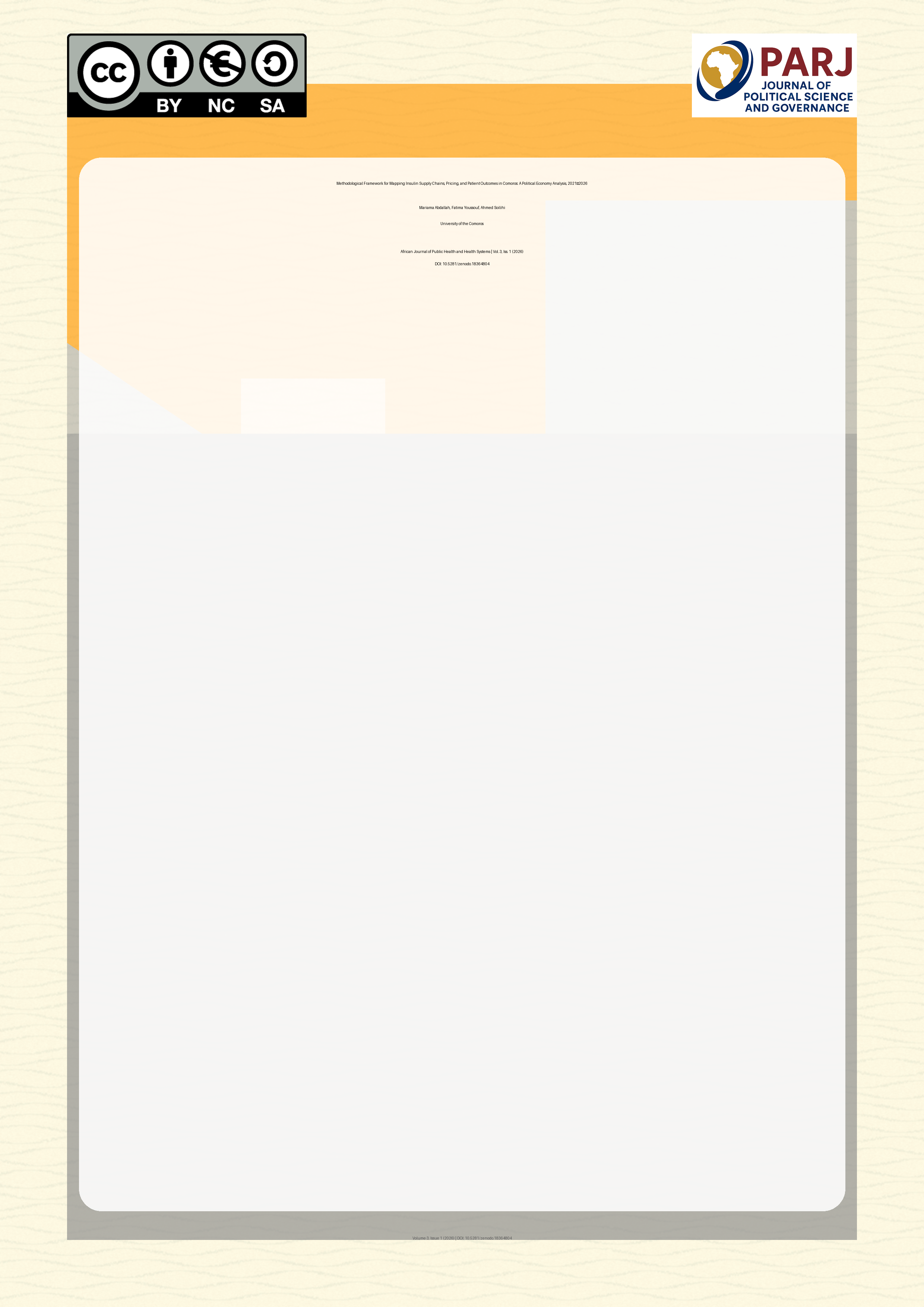 Cover image for: Methodological Framework for Mapping Insulin Supply Chains, 
