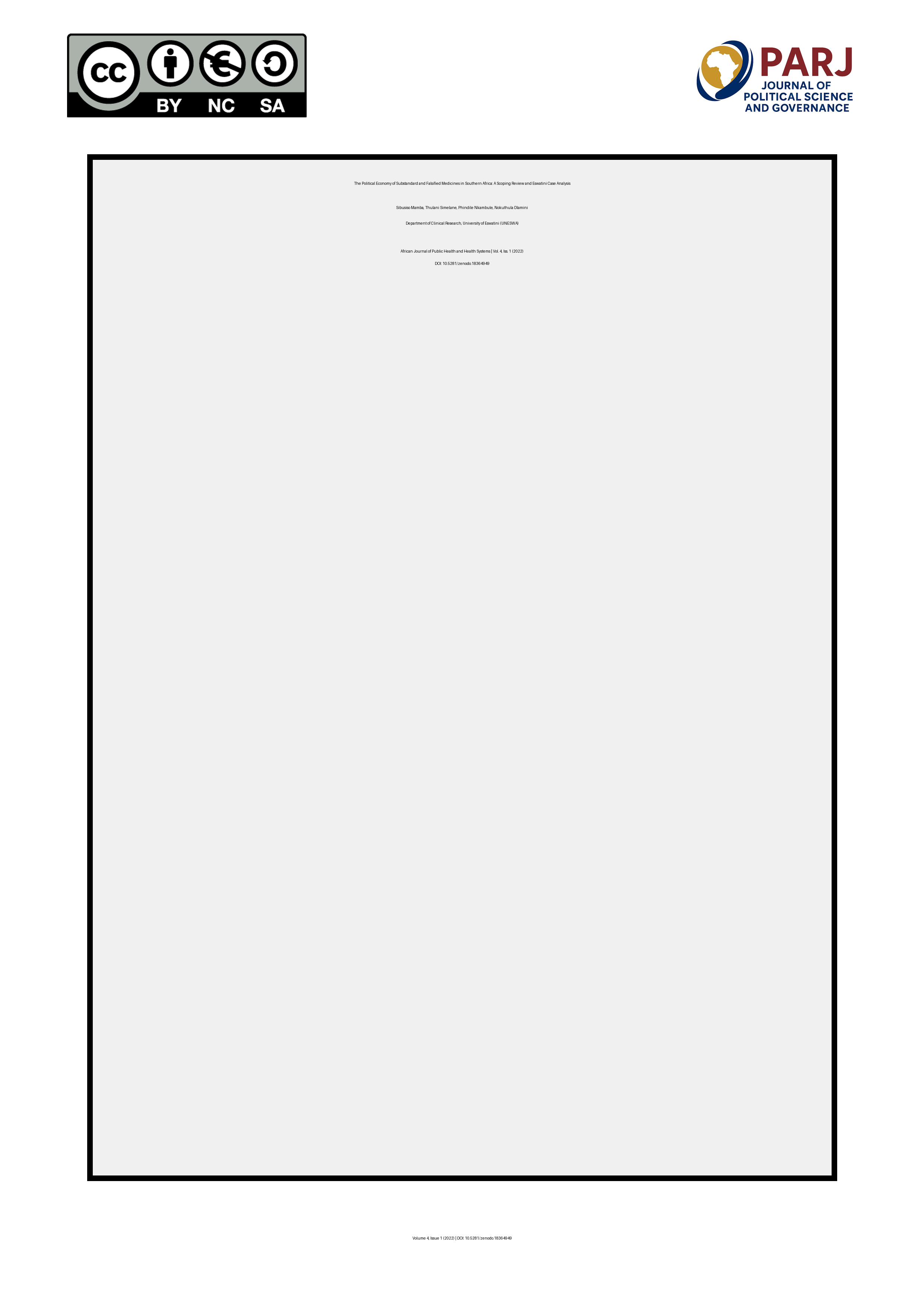 Cover image for: The Political Economy of Substandard and Falsified Medicines