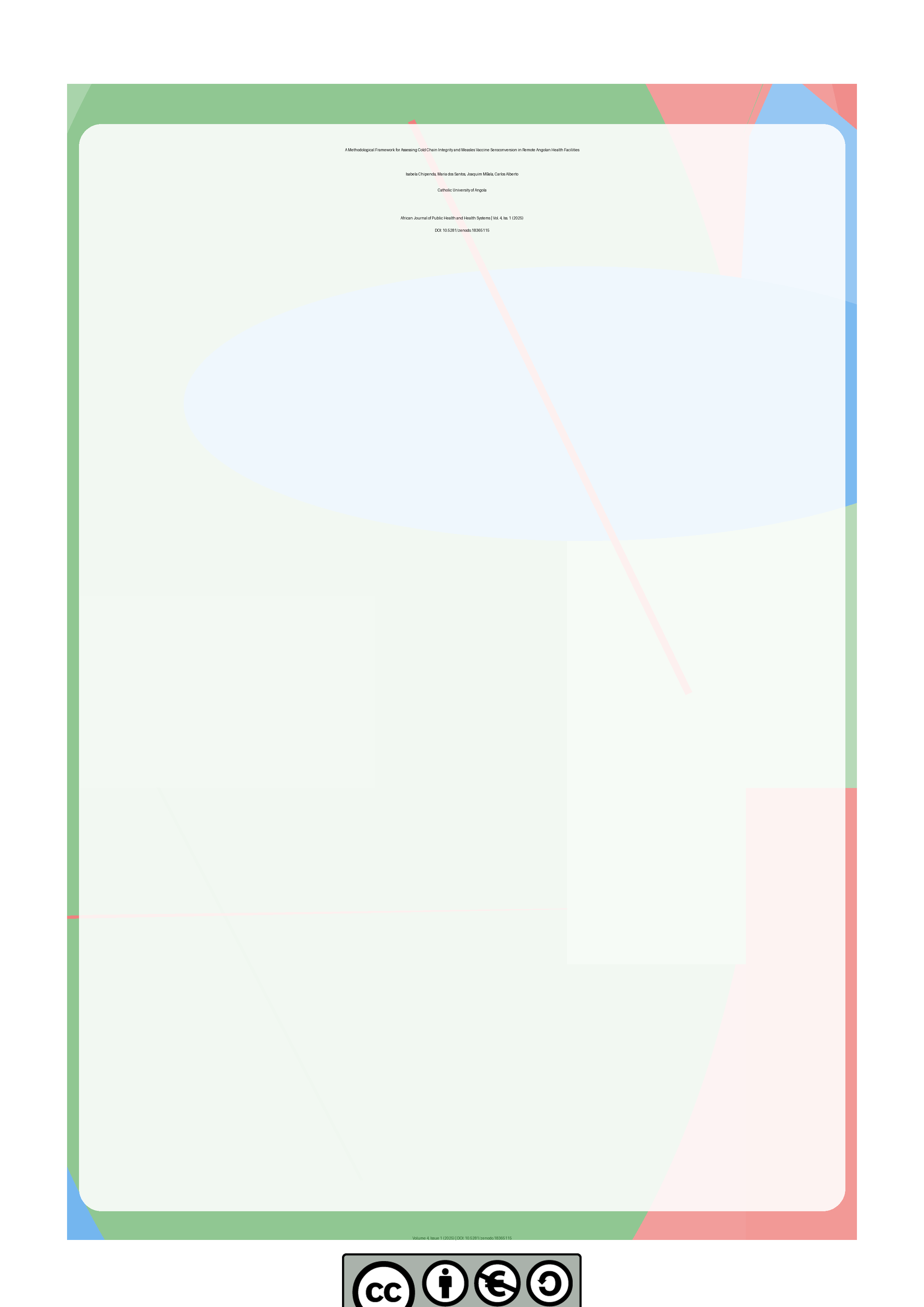 Cover image for: A Methodological Framework for Assessing Cold Chain Integrit