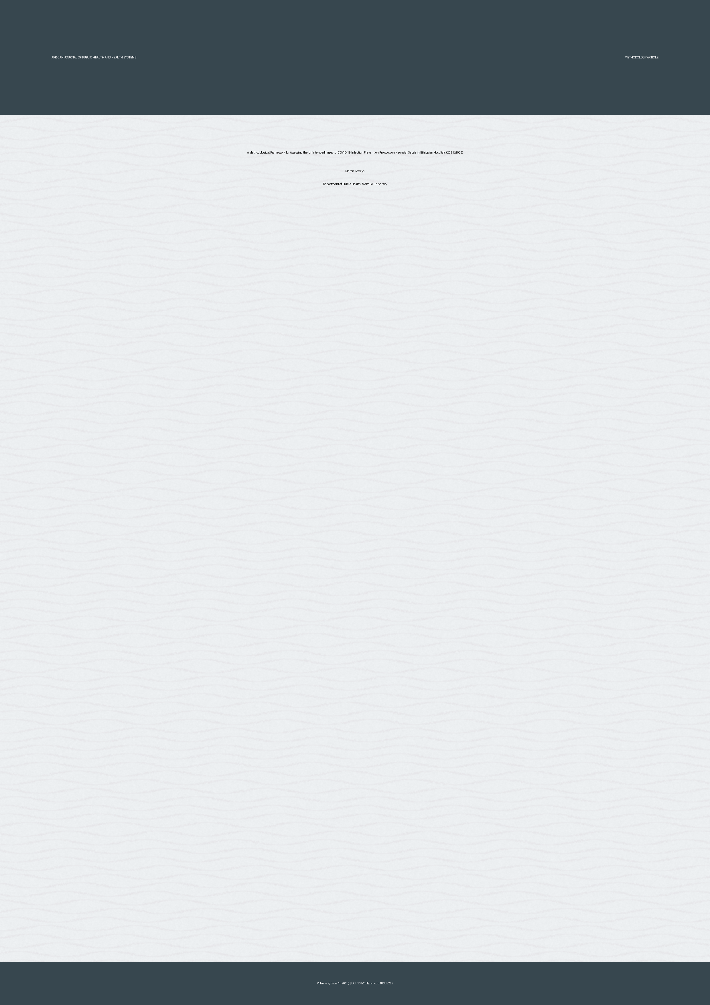 Cover image for: A Methodological Framework for Assessing the Unintended Impa