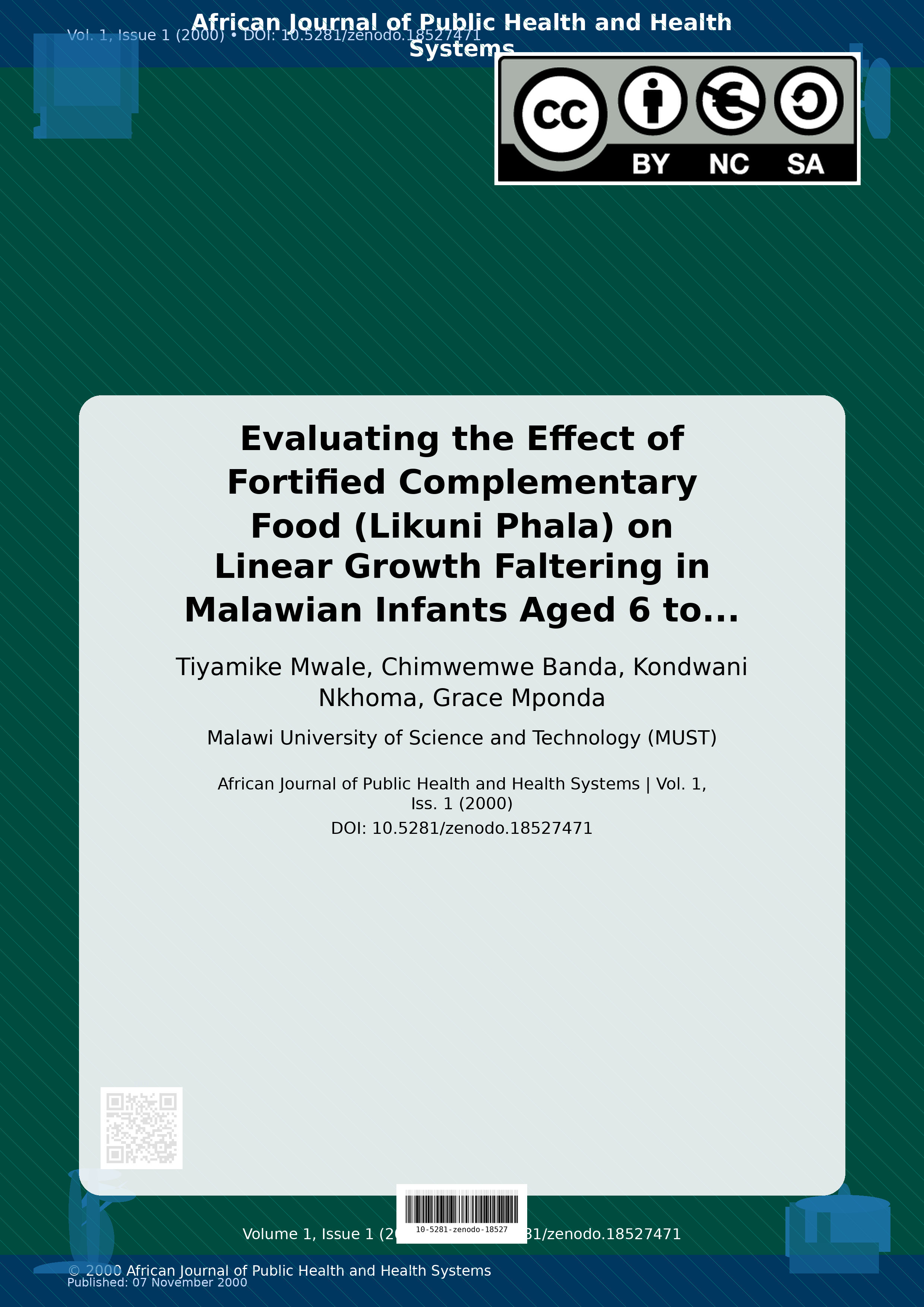 Cover image for: Evaluating the Effect of Fortified Complementary Food (Likun