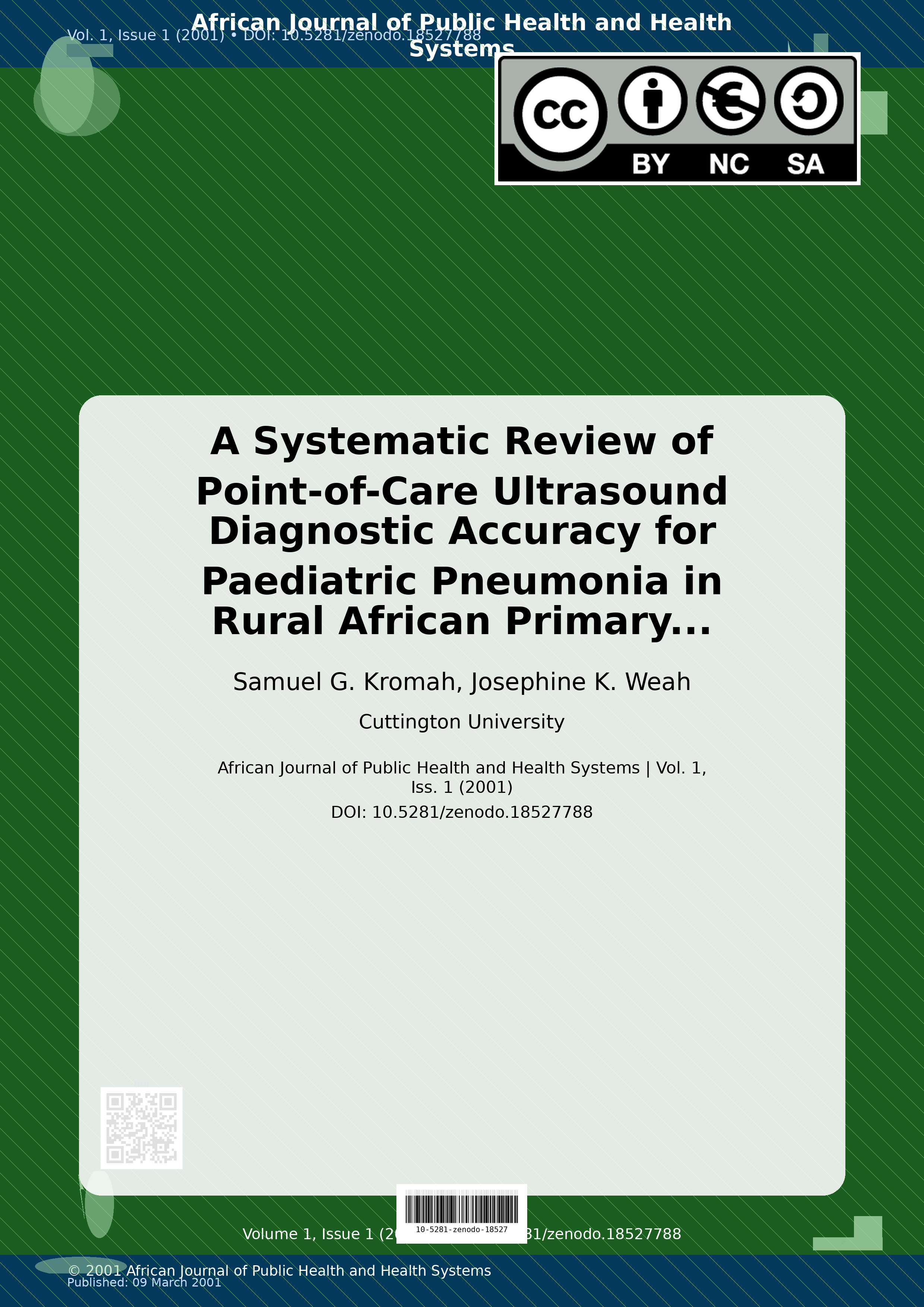 Cover image for: A Systematic Review of Point-of-Care Ultrasound Diagnostic A