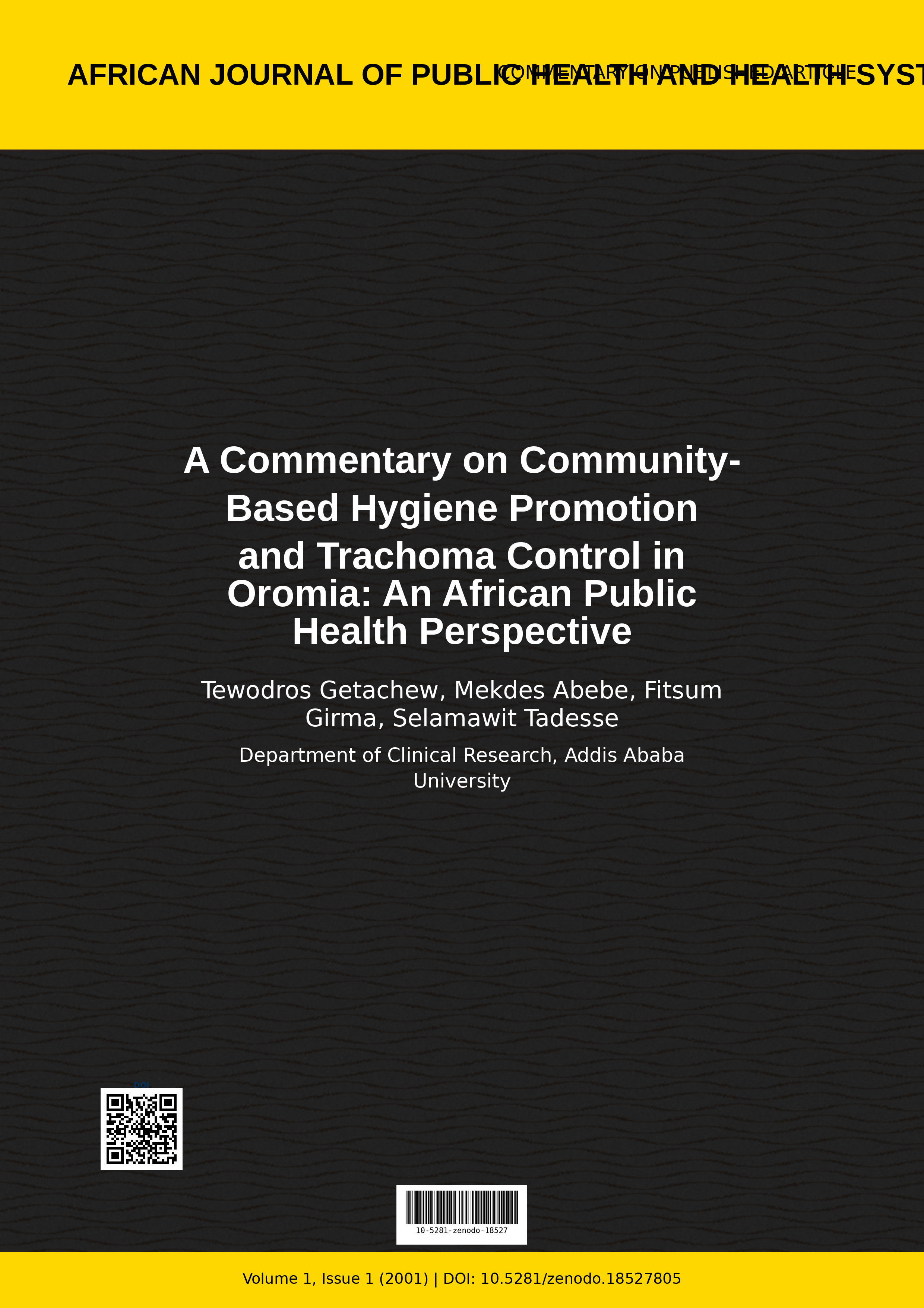 Cover image for: A Commentary on Community-Based Hygiene Promotion and Tracho