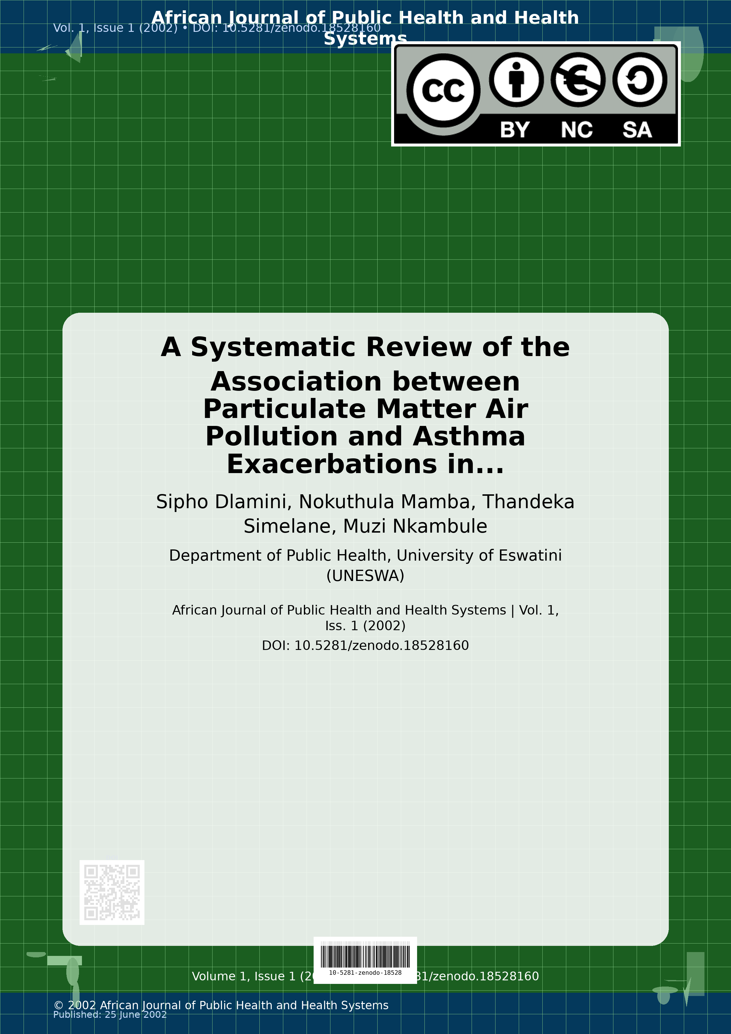 Cover image for: A Systematic Review of the Association between Particulate M