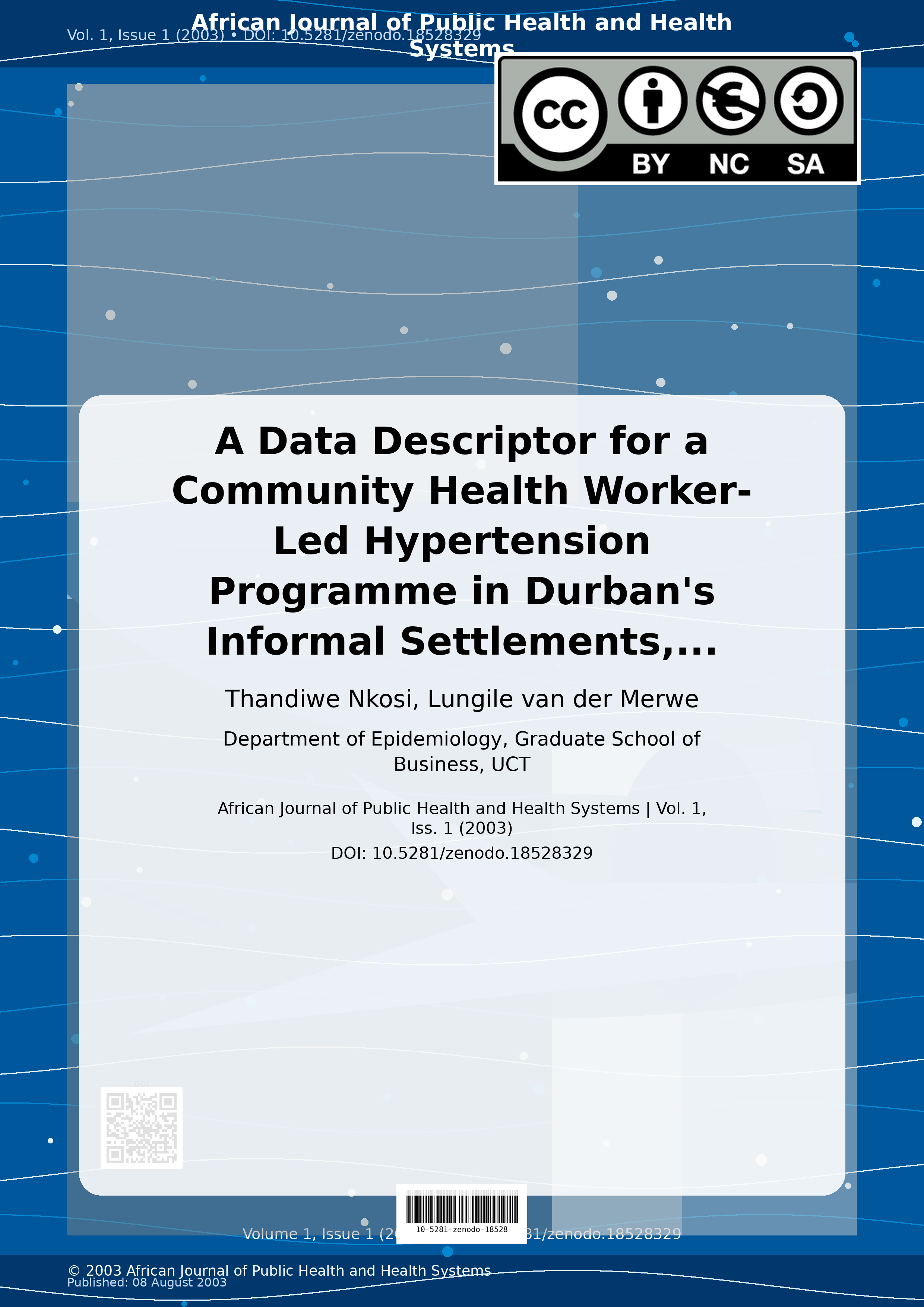 Cover image for: A Data Descriptor for a Community Health Worker-Led Hyperten