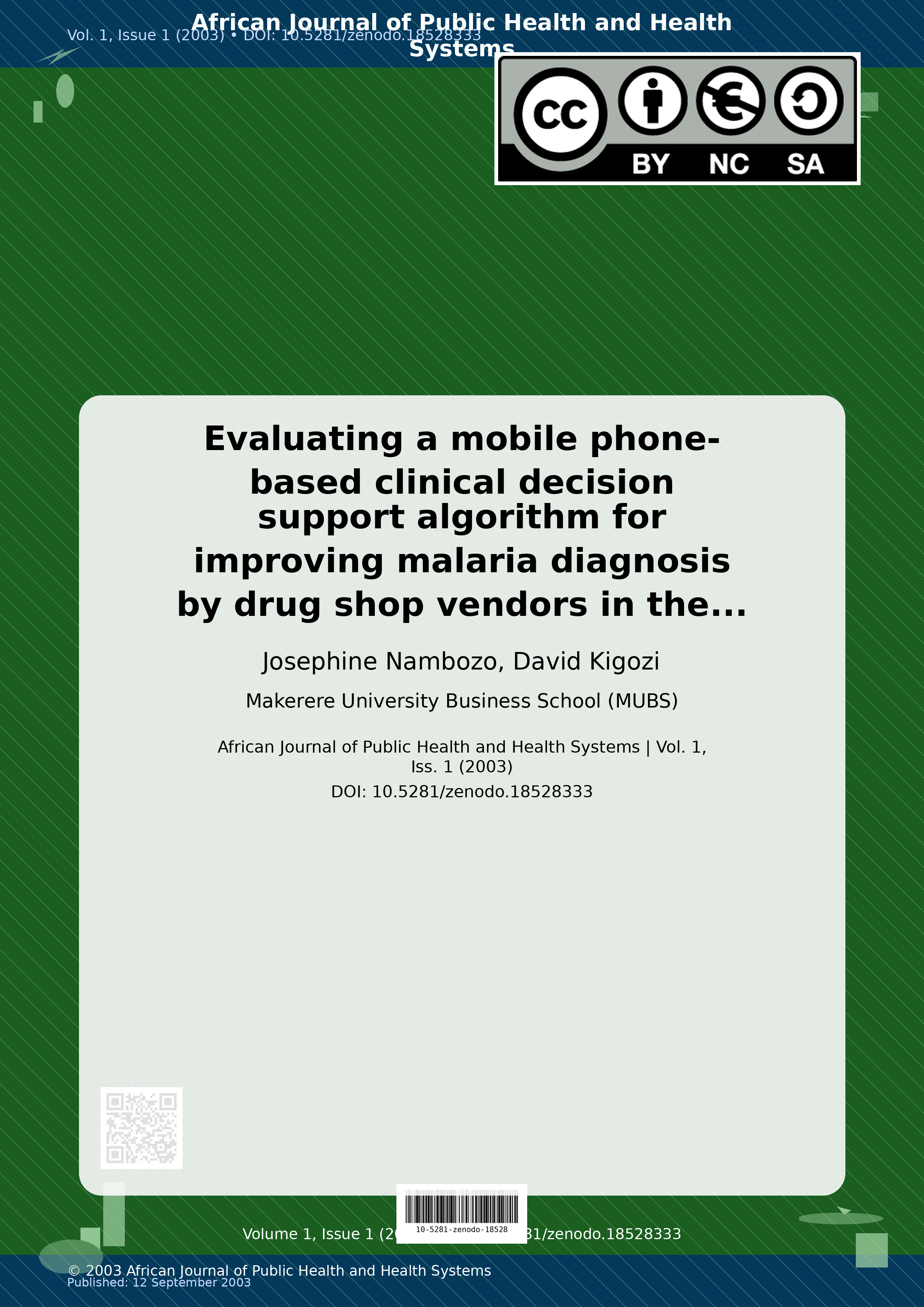 Cover image for: Evaluating a mobile phone-based clinical decision support al