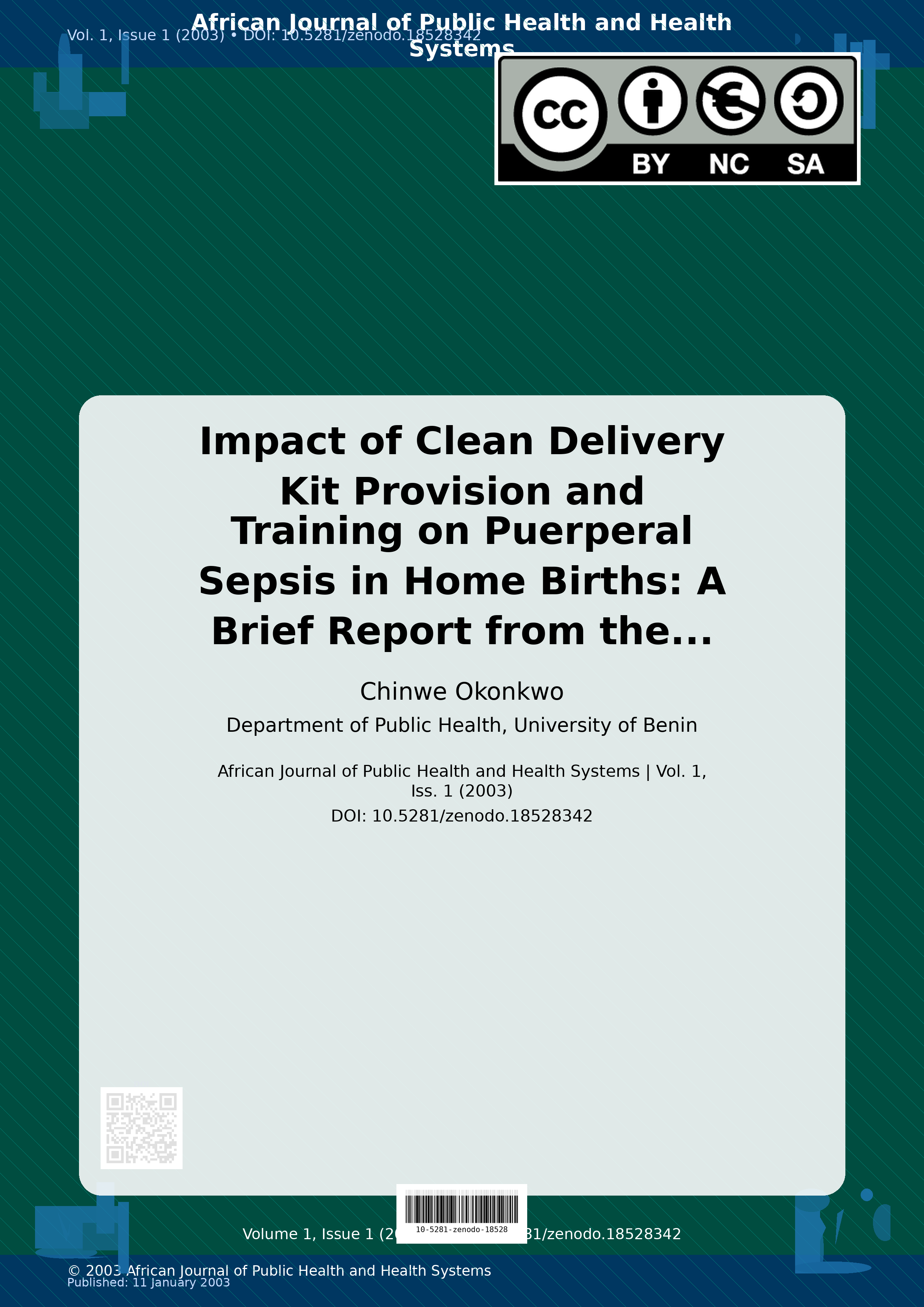 Cover image for: Impact of Clean Delivery Kit Provision and Training on Puerp