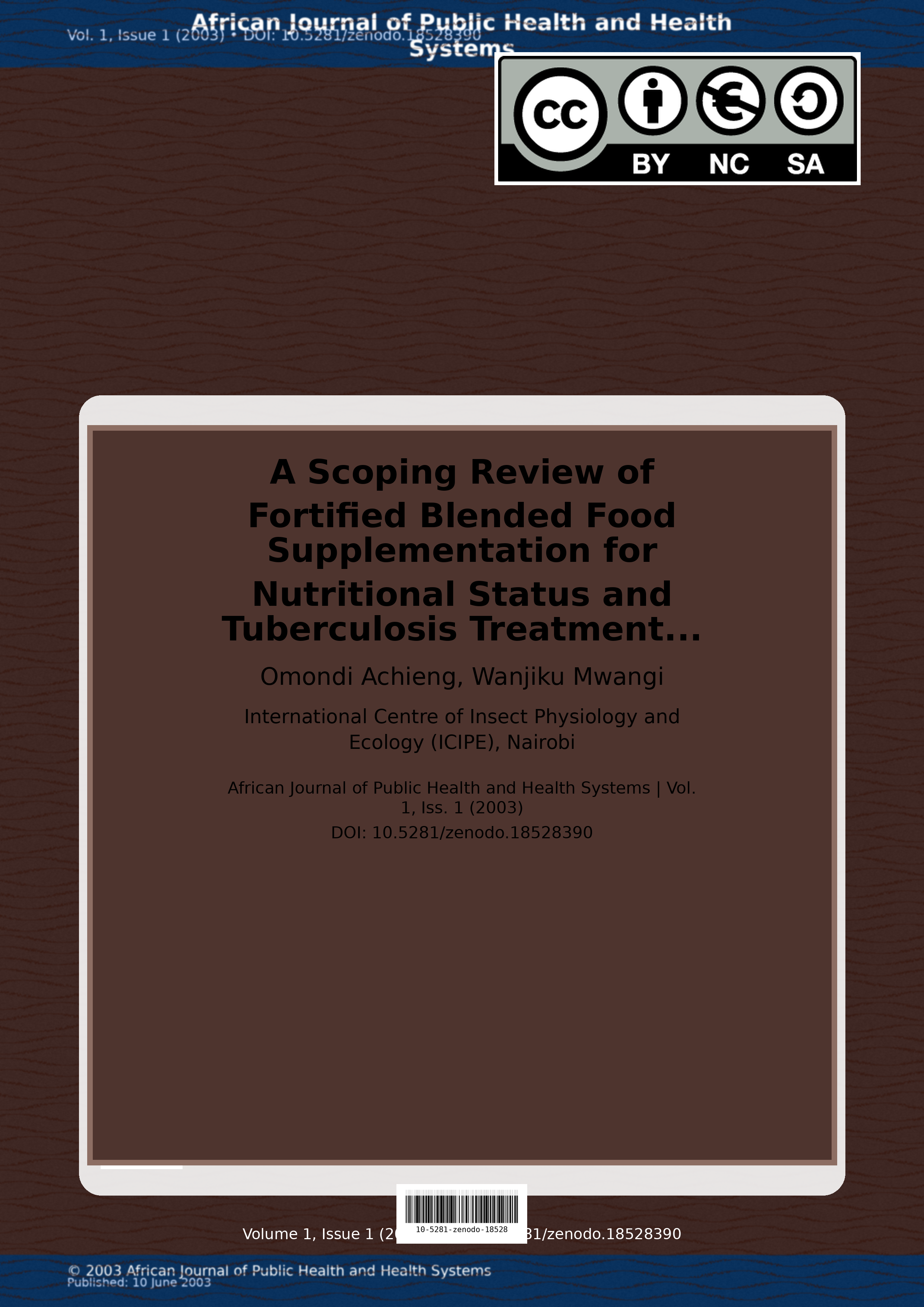 Cover image for: A Scoping Review of Fortified Blended Food Supplementation f