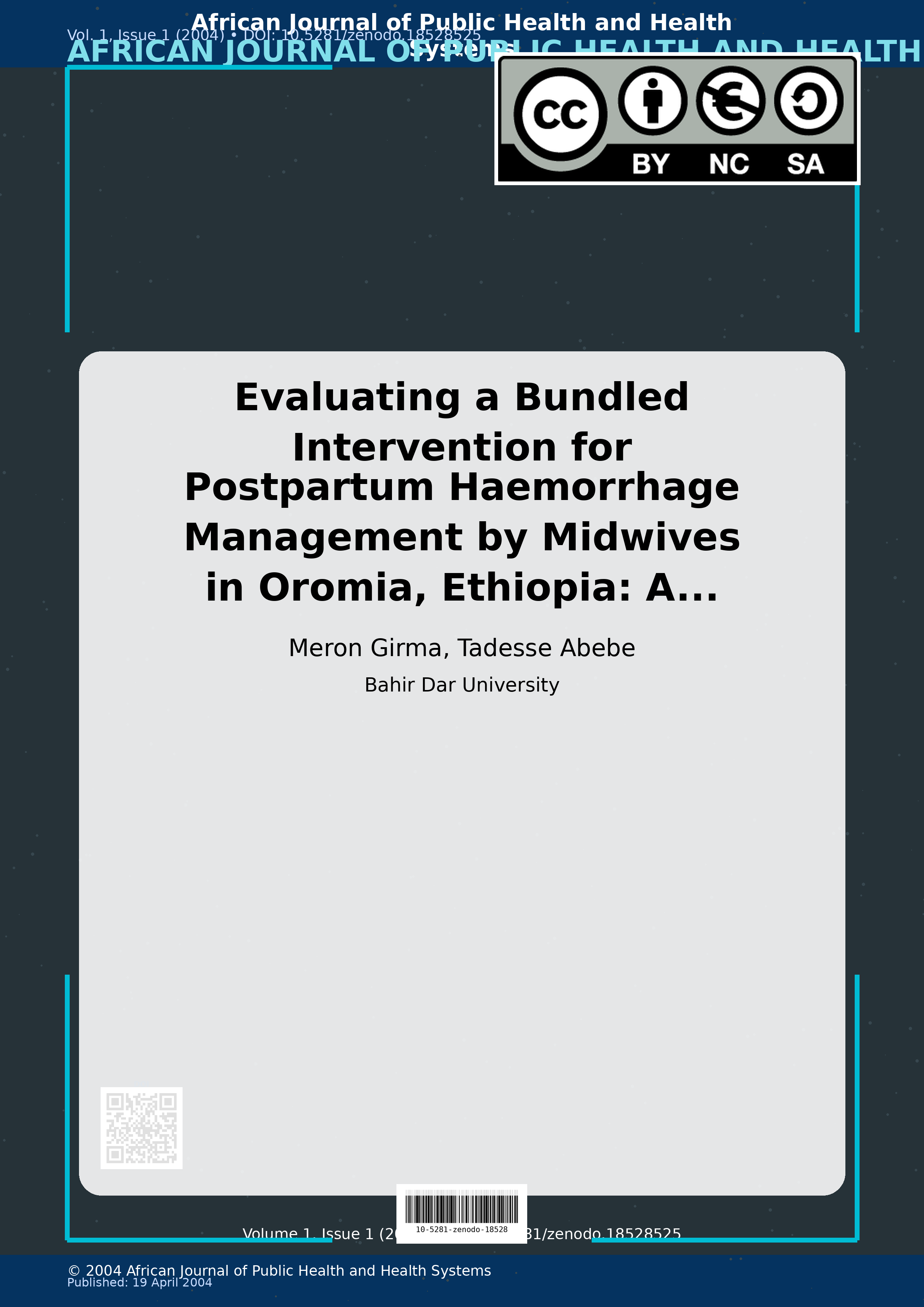 Cover image for: Evaluating a Bundled Intervention for Postpartum Haemorrhage