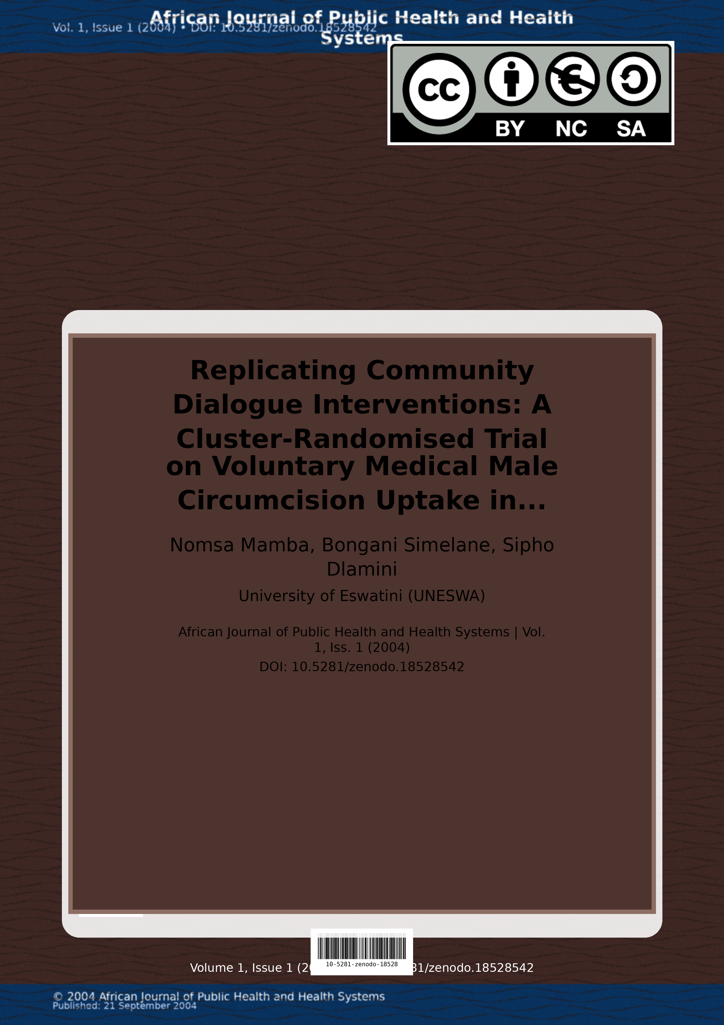 Cover image for: Replicating Community Dialogue Interventions