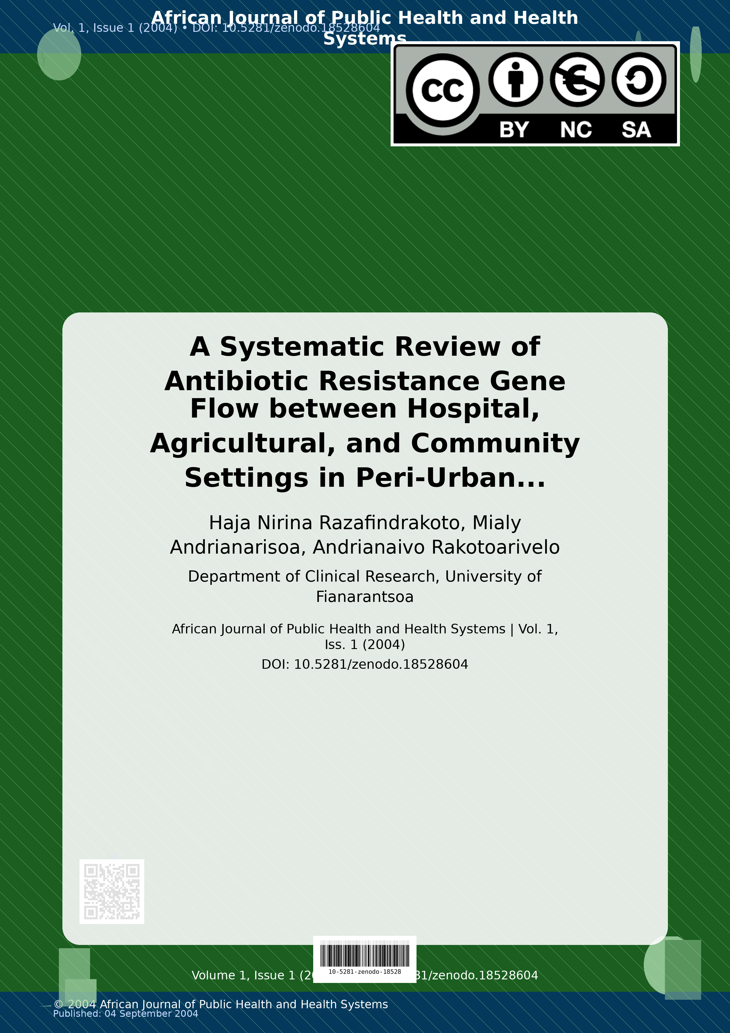 Cover image for: A Systematic Review of Antibiotic Resistance Gene Flow betwe