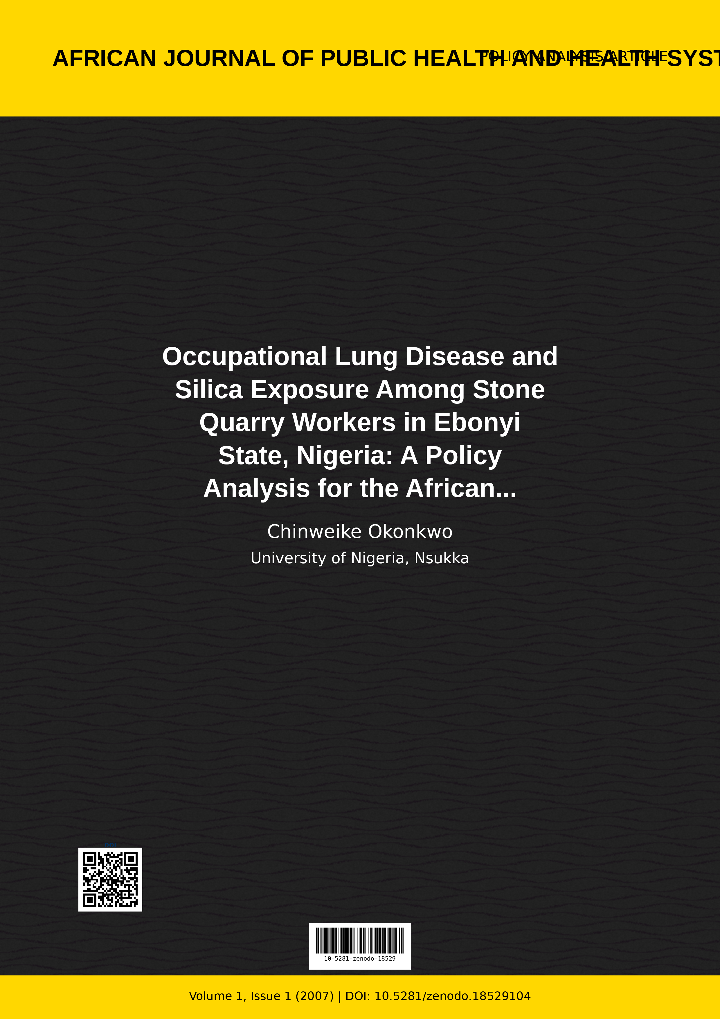 Cover image for: Occupational Lung Disease and Silica Exposure Among Stone Qu
