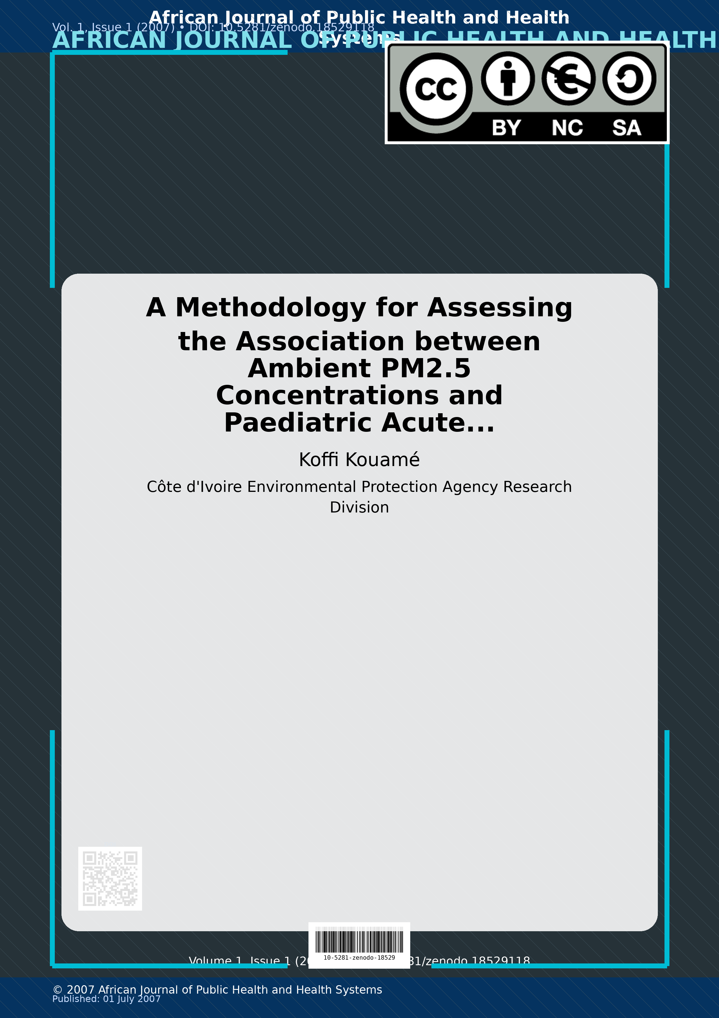 Cover image for: A Methodology for Assessing the Association between Ambient 