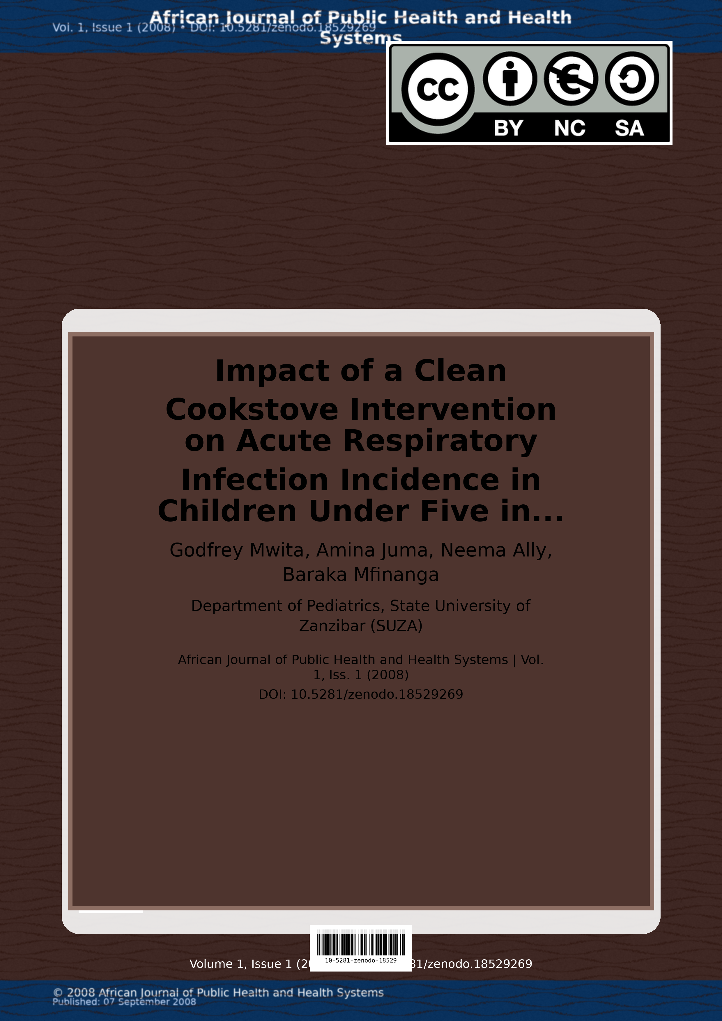 Cover image for: Impact of a Clean Cookstove Intervention on Acute Respirator