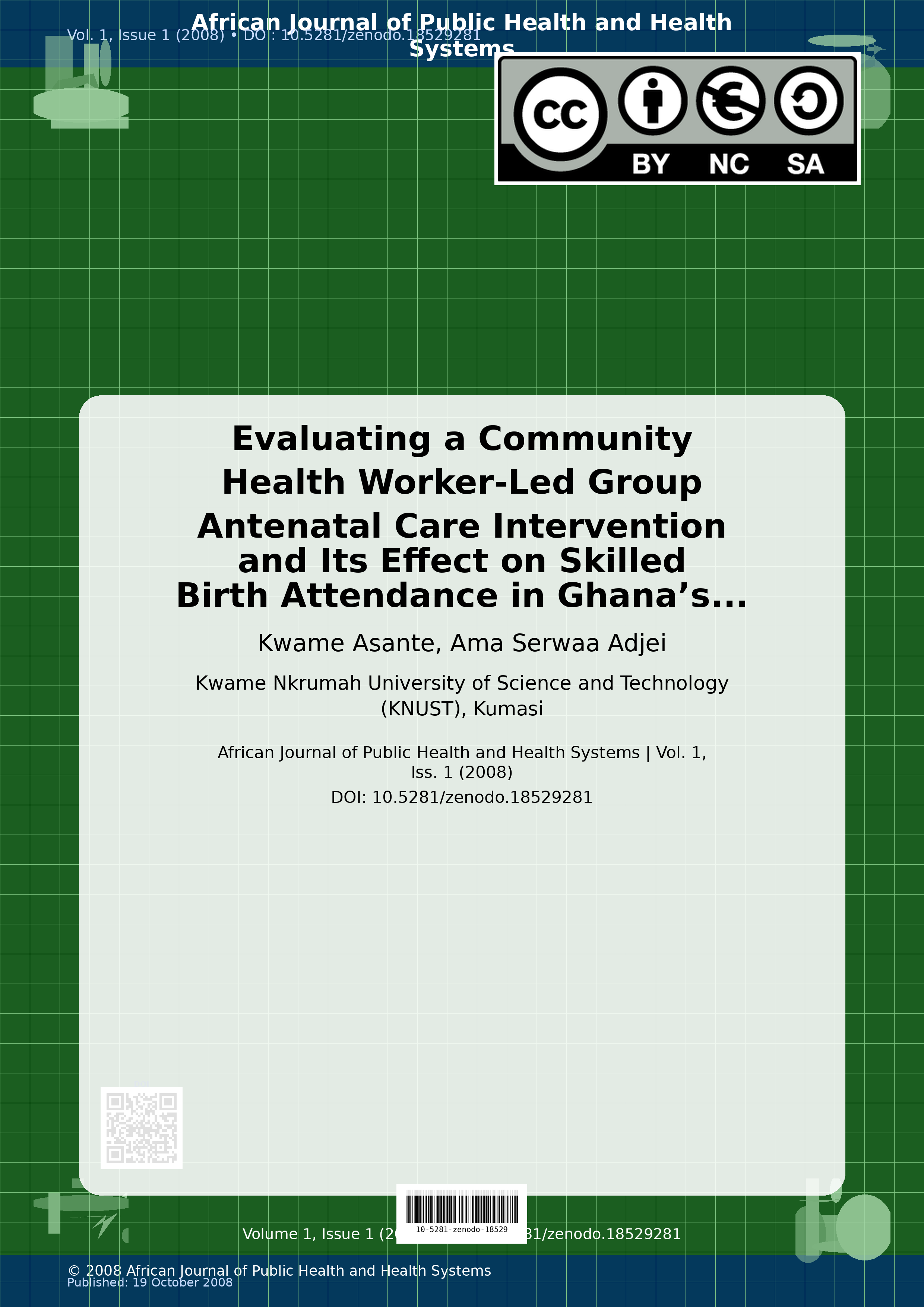 Cover image for: Evaluating a Community Health Worker-Led Group Antenatal Car