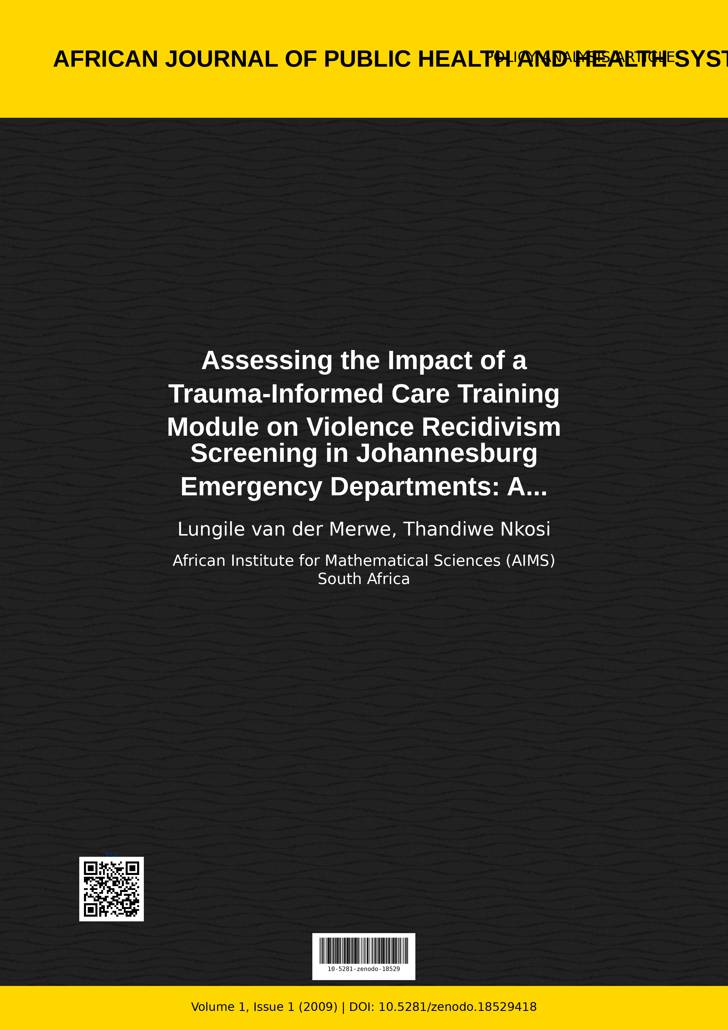 Cover image for: Assessing the Impact of a Trauma-Informed Care Training Modu