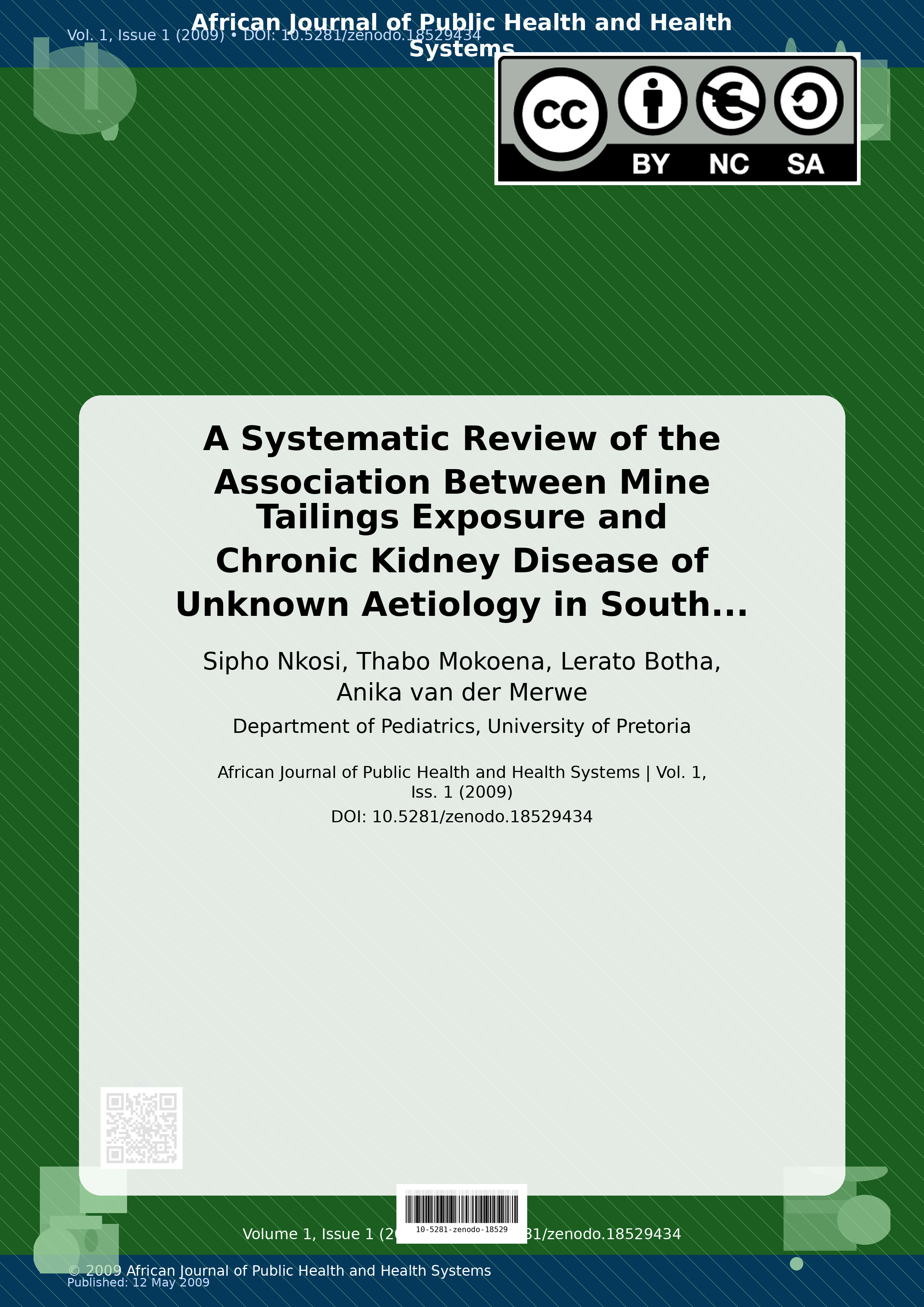 Cover image for: A Systematic Review of the Association Between Mine Tailings