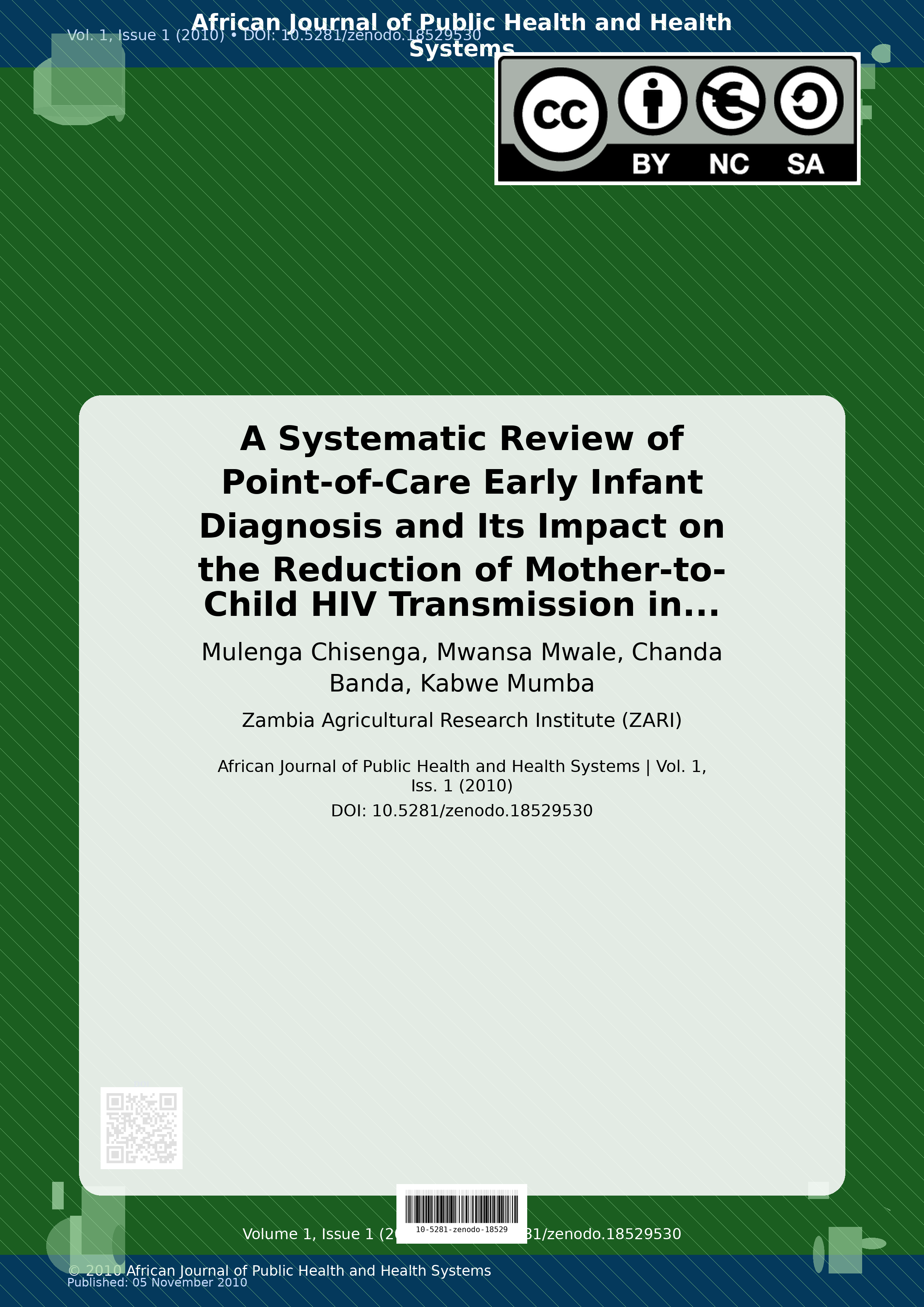Cover image for: A Systematic Review of Point-of-Care Early Infant Diagnosis 