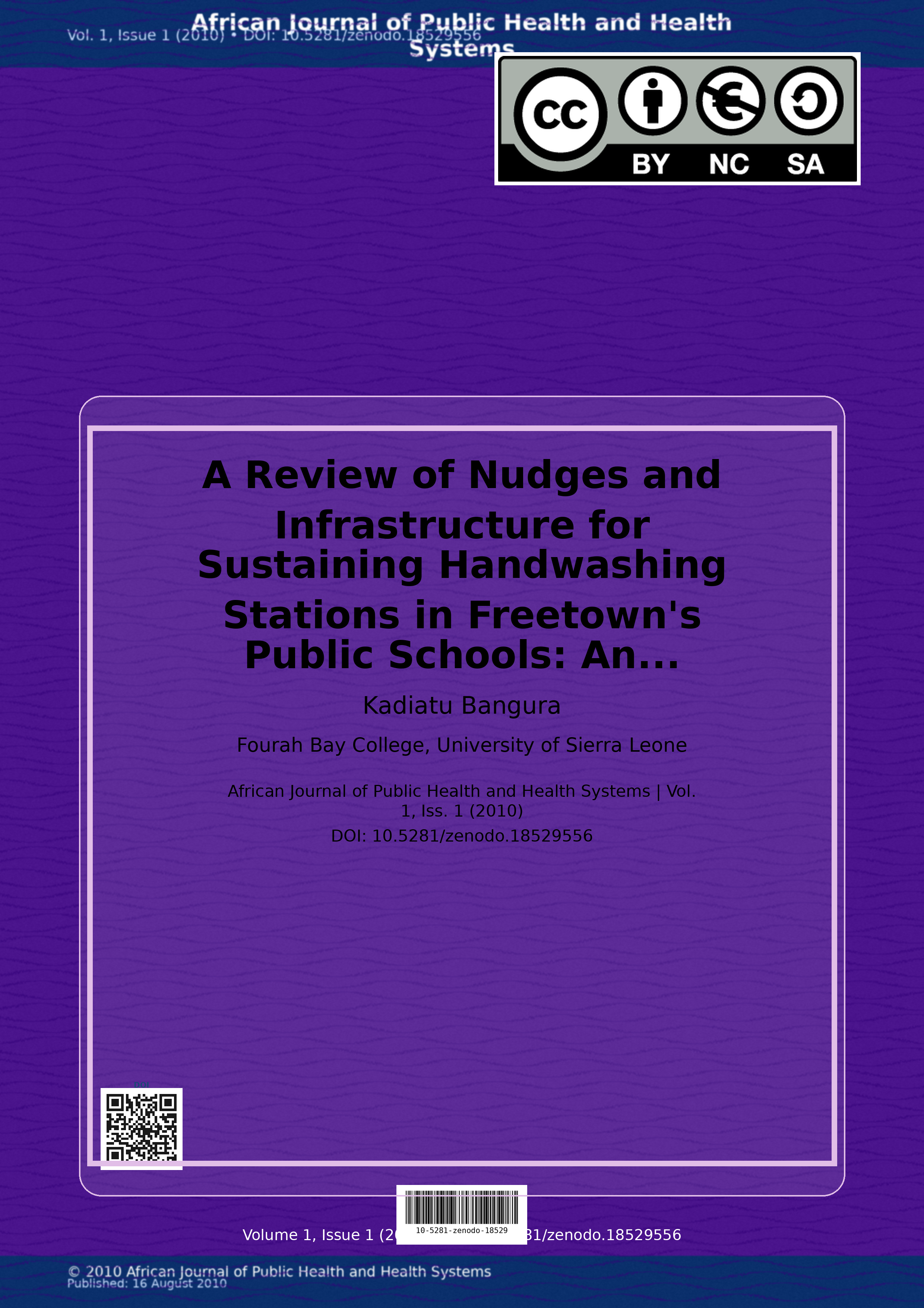 Cover image for: A Review of Nudges and Infrastructure for Sustaining Handwas