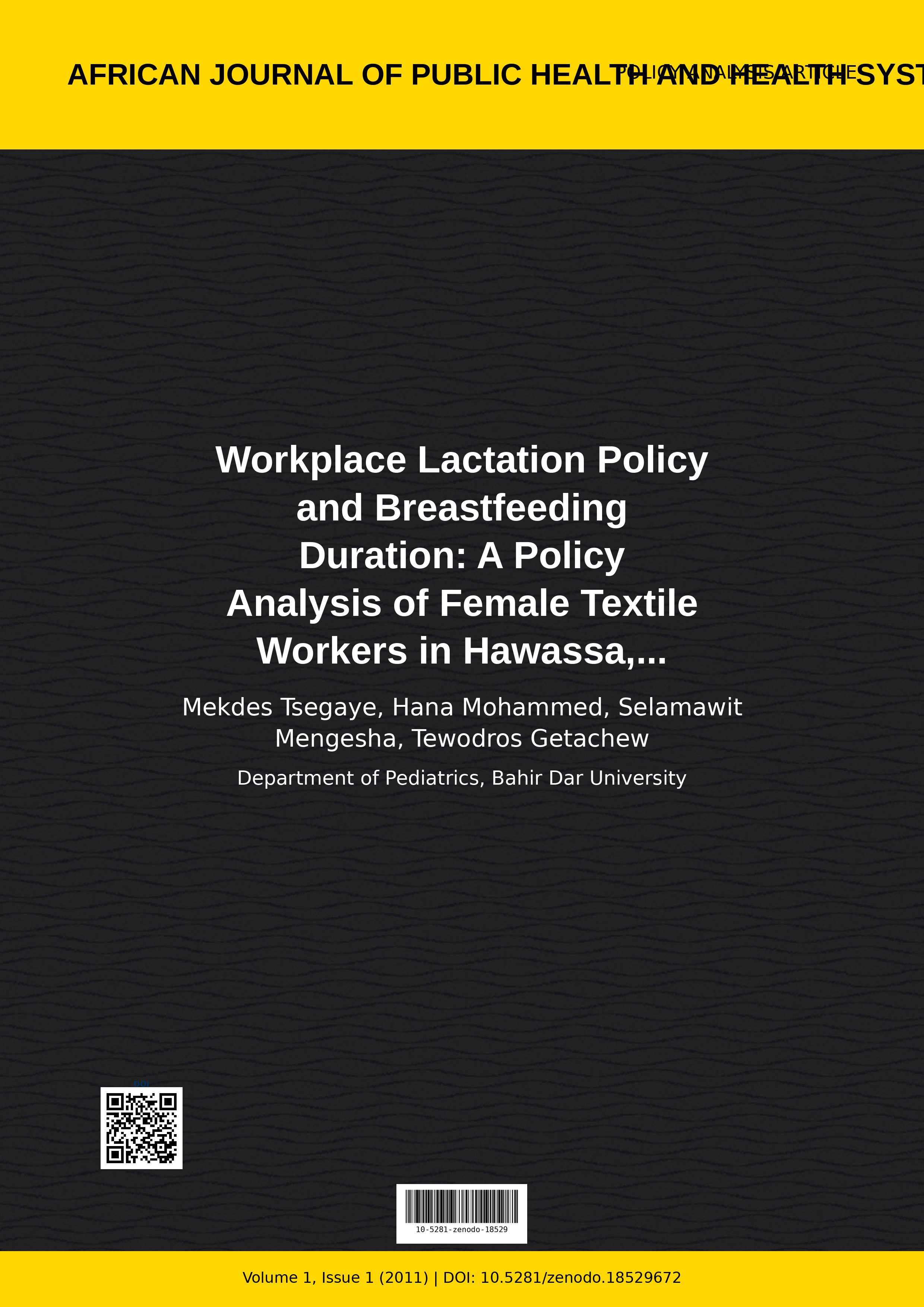 Cover image for: Workplace Lactation Policy and Breastfeeding Duration