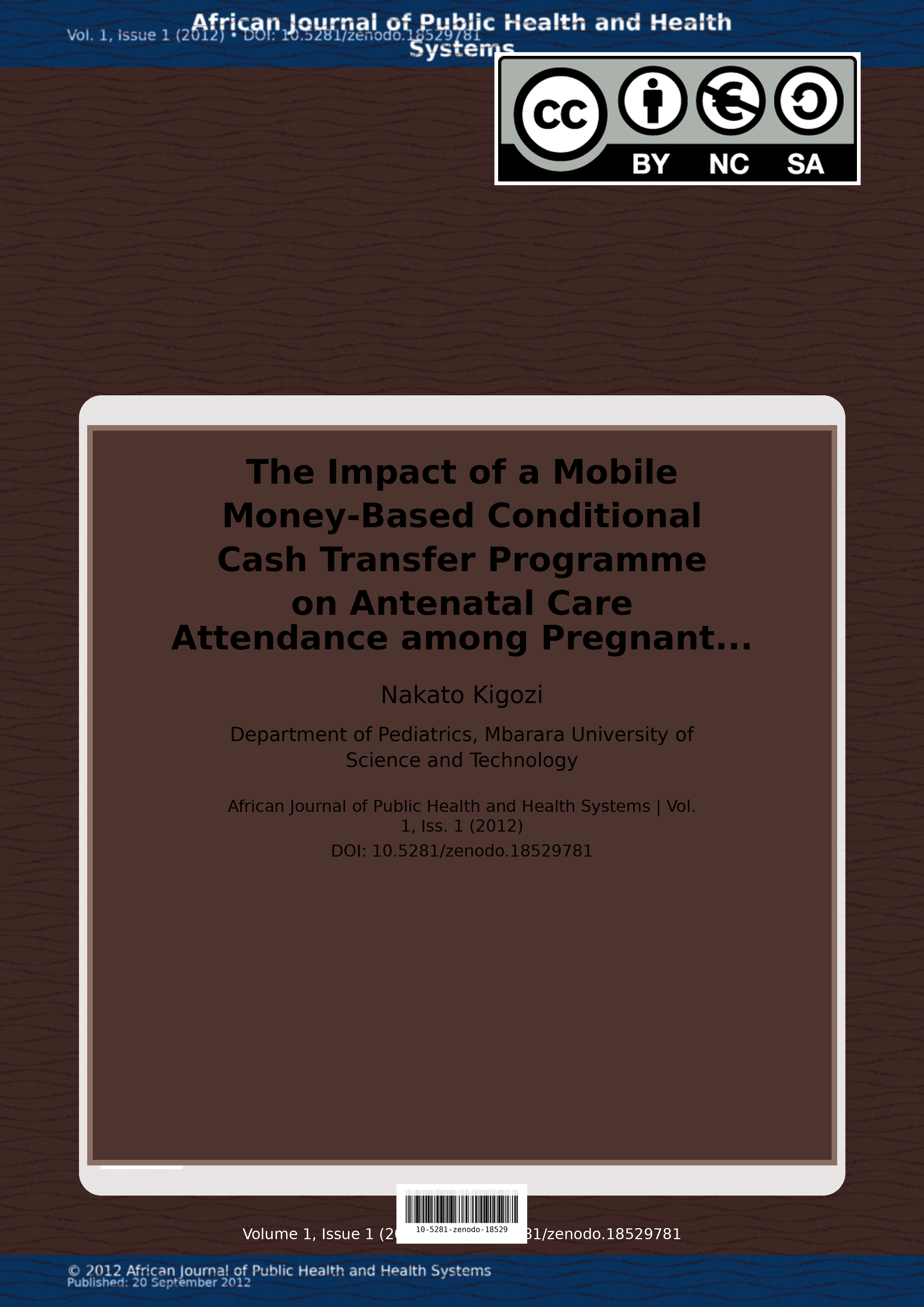 Cover image for: The Impact of a Mobile Money-Based Conditional Cash Transfer